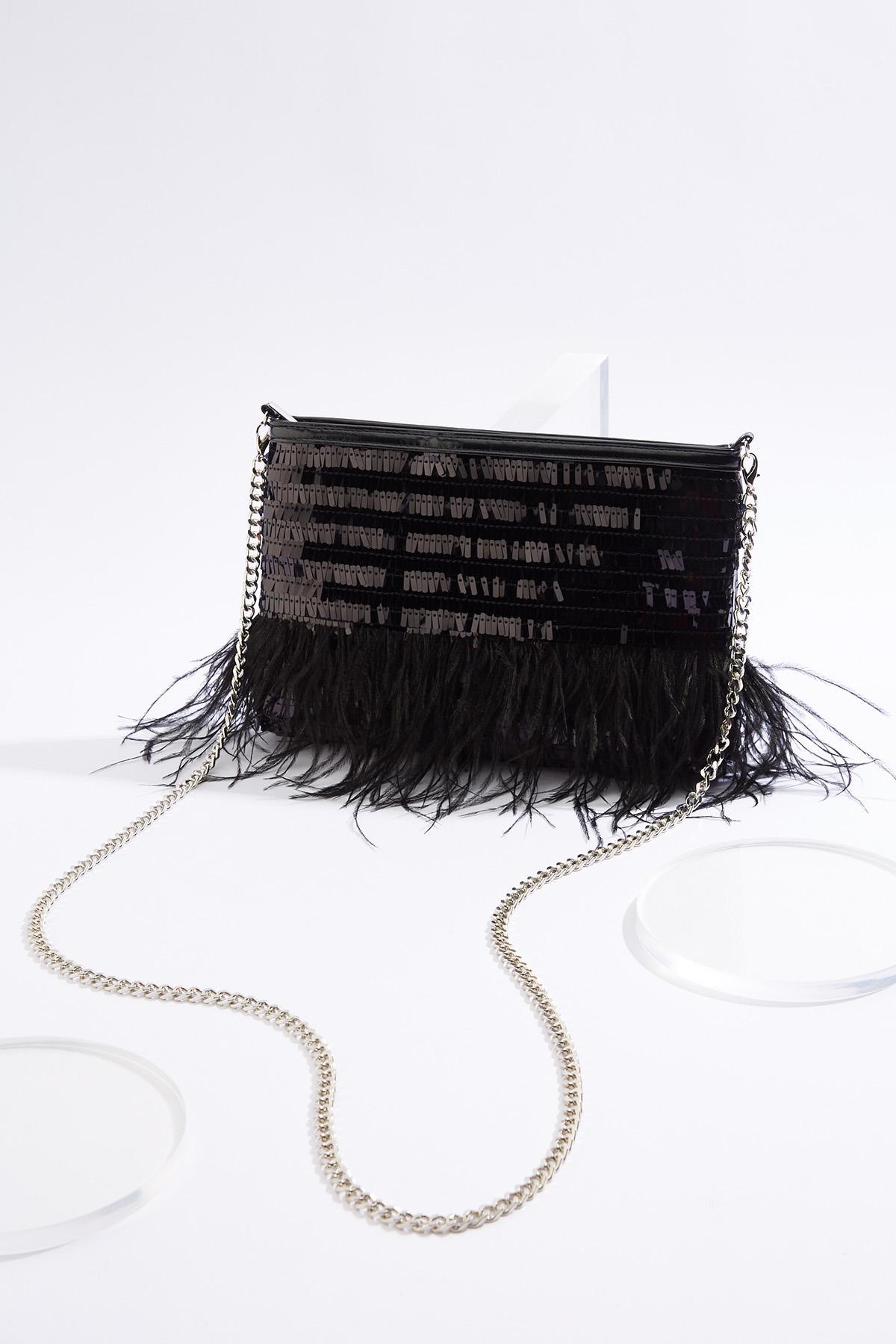 Cato Fashions | Cato Sequin Feather Crossbody