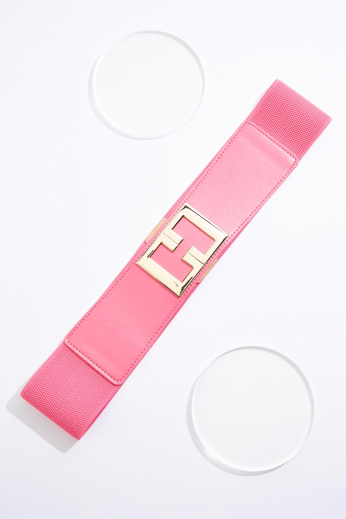 Cato Fashions | Cato Gold Hardware Pink Stretch Belt