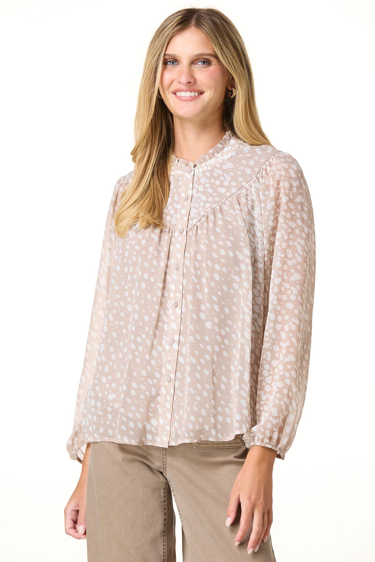 Cato Fashions | Cato Ruffled Trim Dotted Animal Top