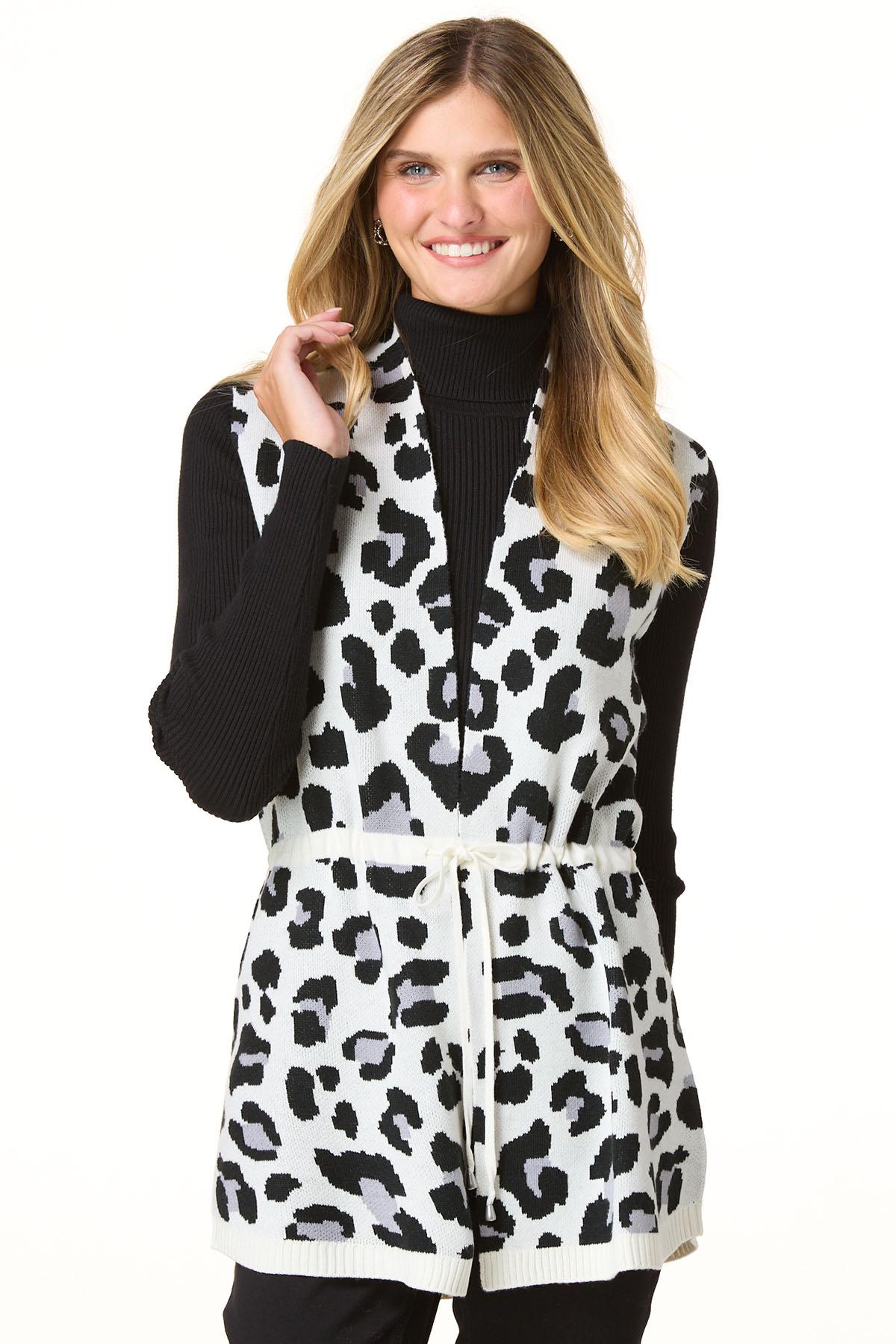  Cato Fashions | Cato Cheetah Drawstring Sweater Vest