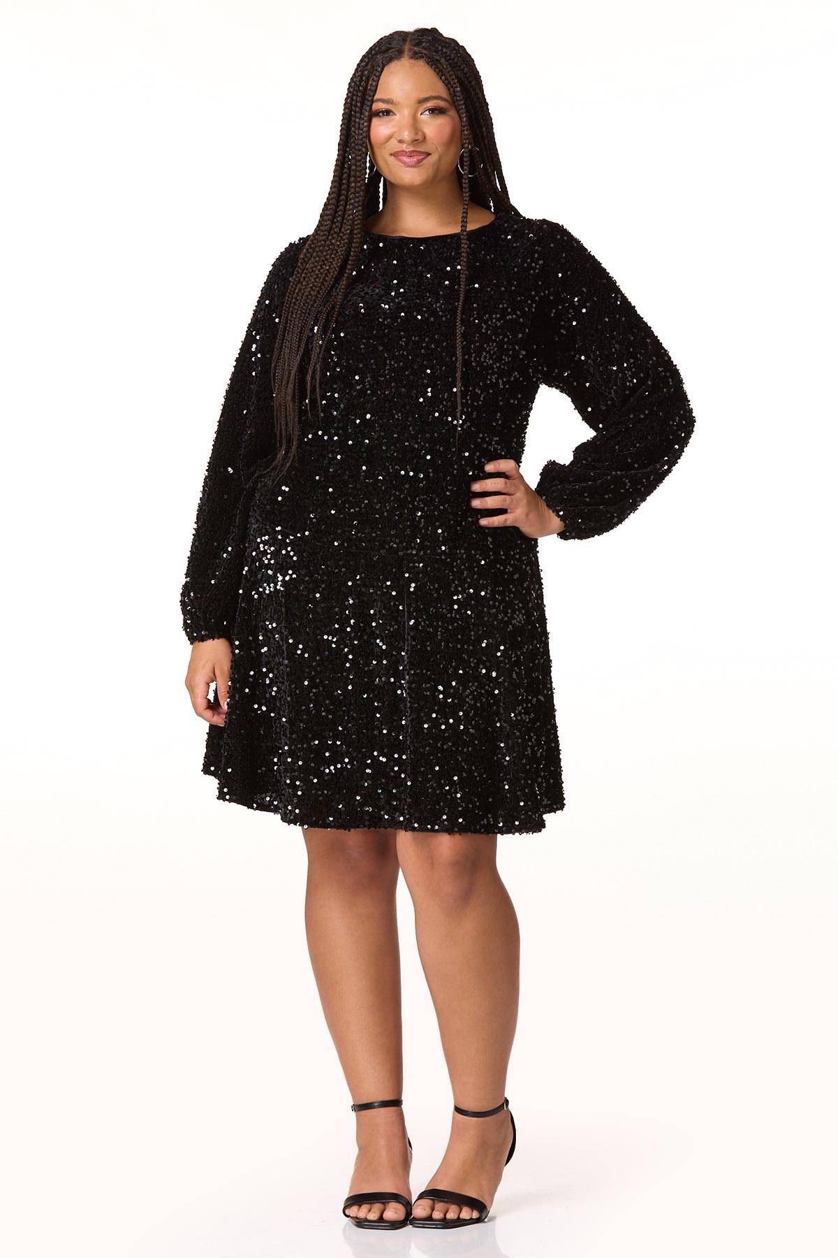  Cato Fashions | Cato Plus Size Sequin Flounced Dress