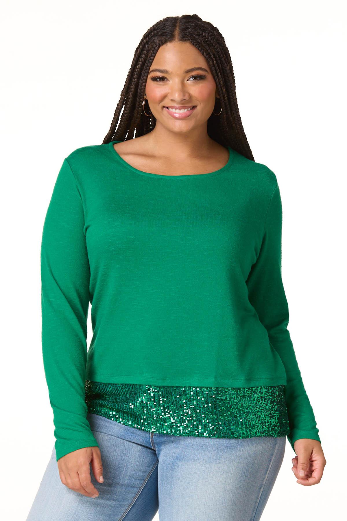 Cato Fashions | Cato Plus Size Sequin Hem Hacci Top