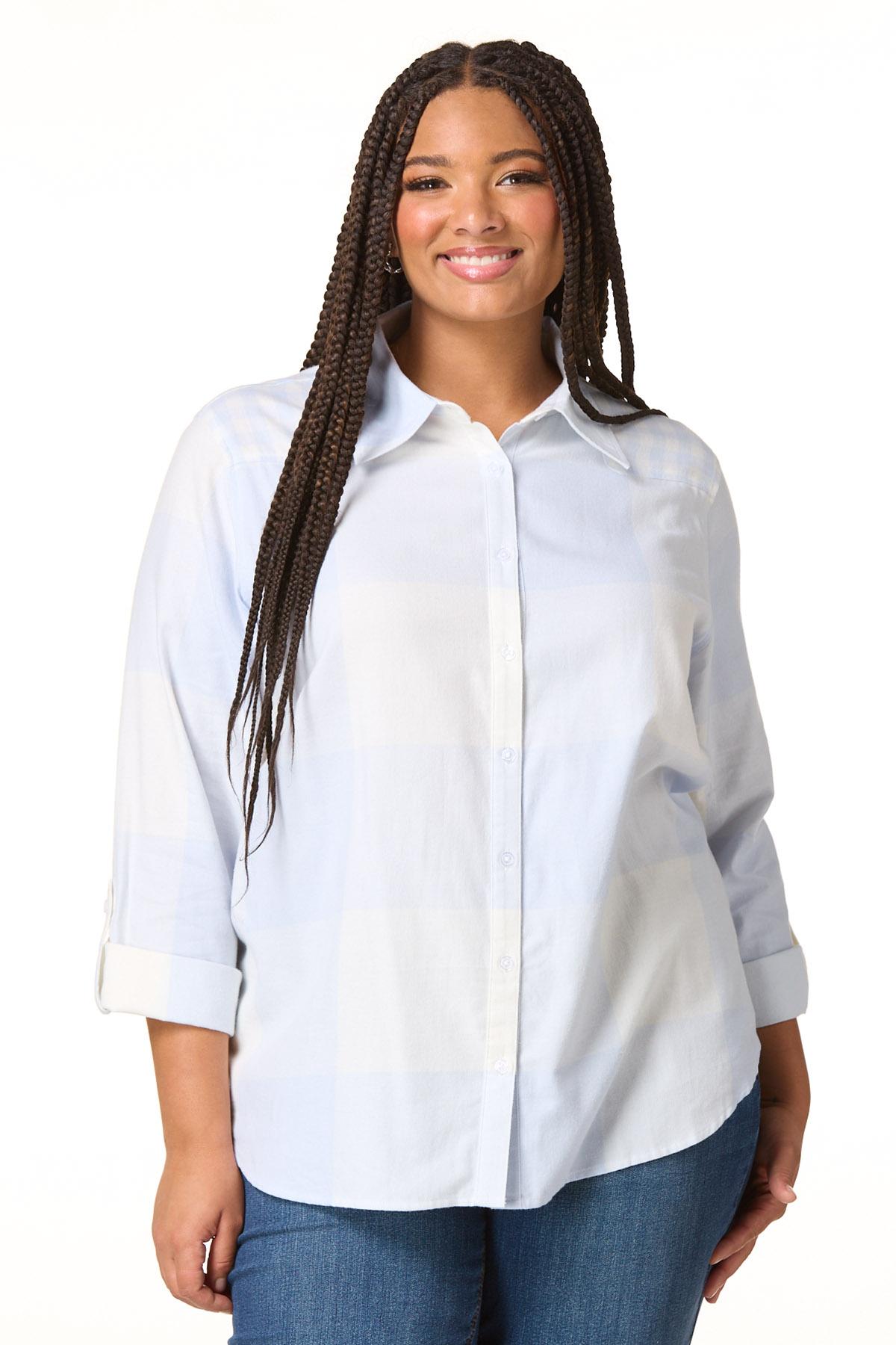 Cato Fashions | Cato Plus Size Blue Plaid Shirt