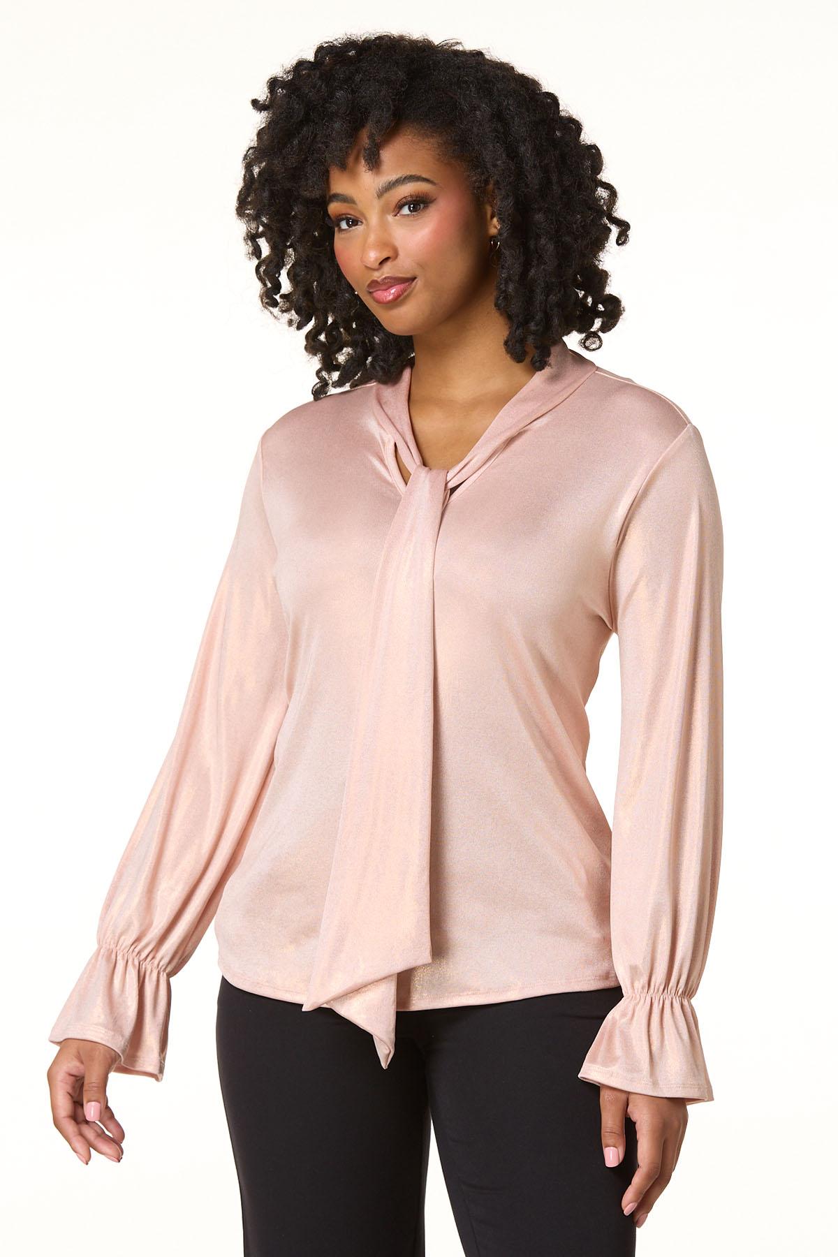 Cato Fashions | Cato Metallic Tie Front Top
