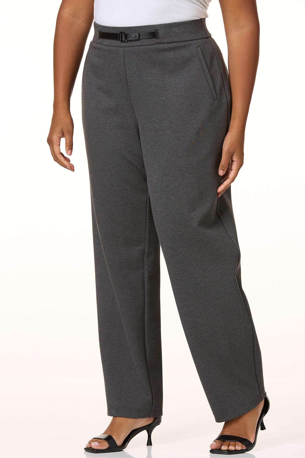 Cato Fashions | Cato Plus Size Faux Leather Belted Ponte Pants