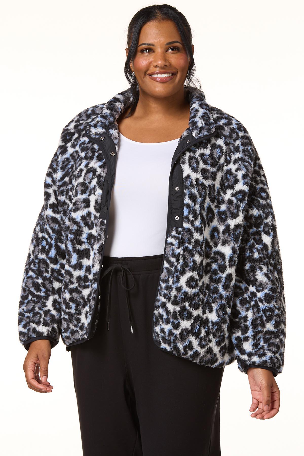 Cato Fashions Cato Plus Size Animal Sherpa Jacket