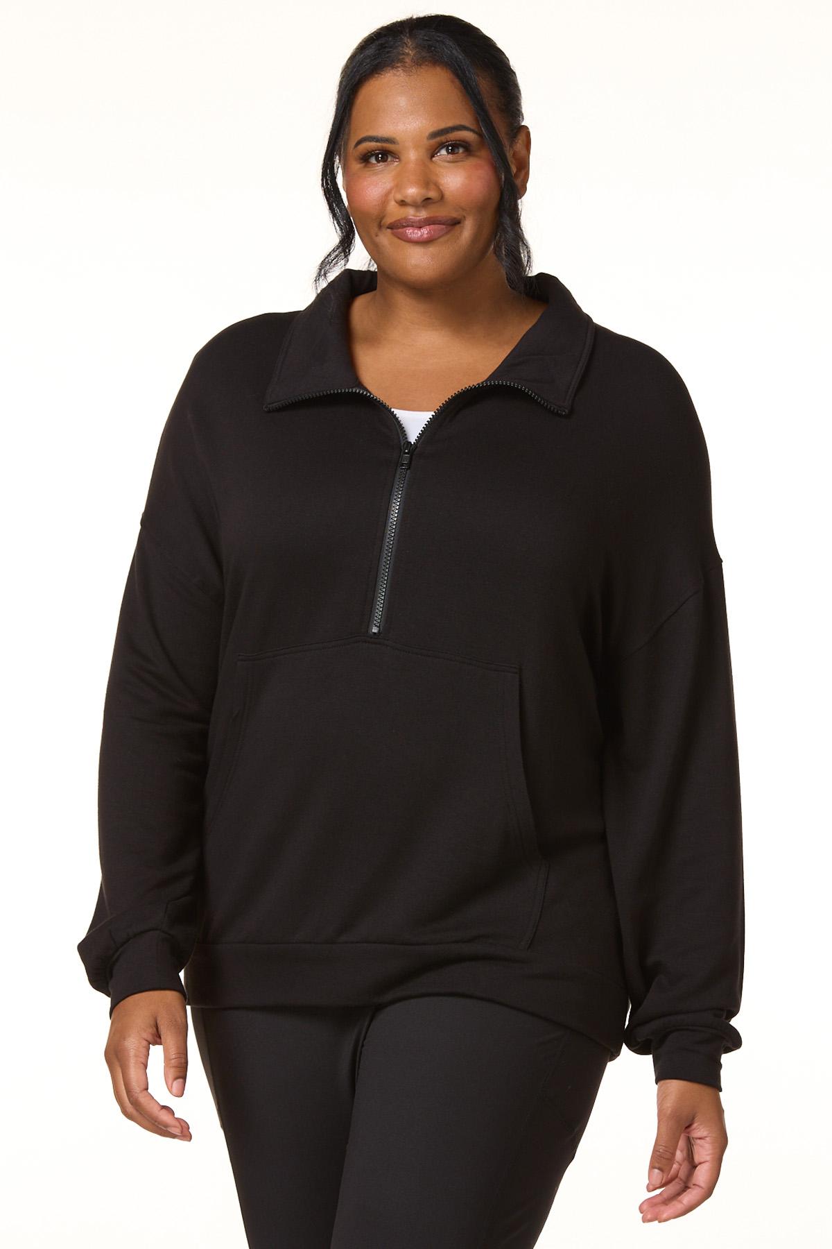 Cato Fashions | Cato Plus Size Fleece Partial Zip Sweatshirt
