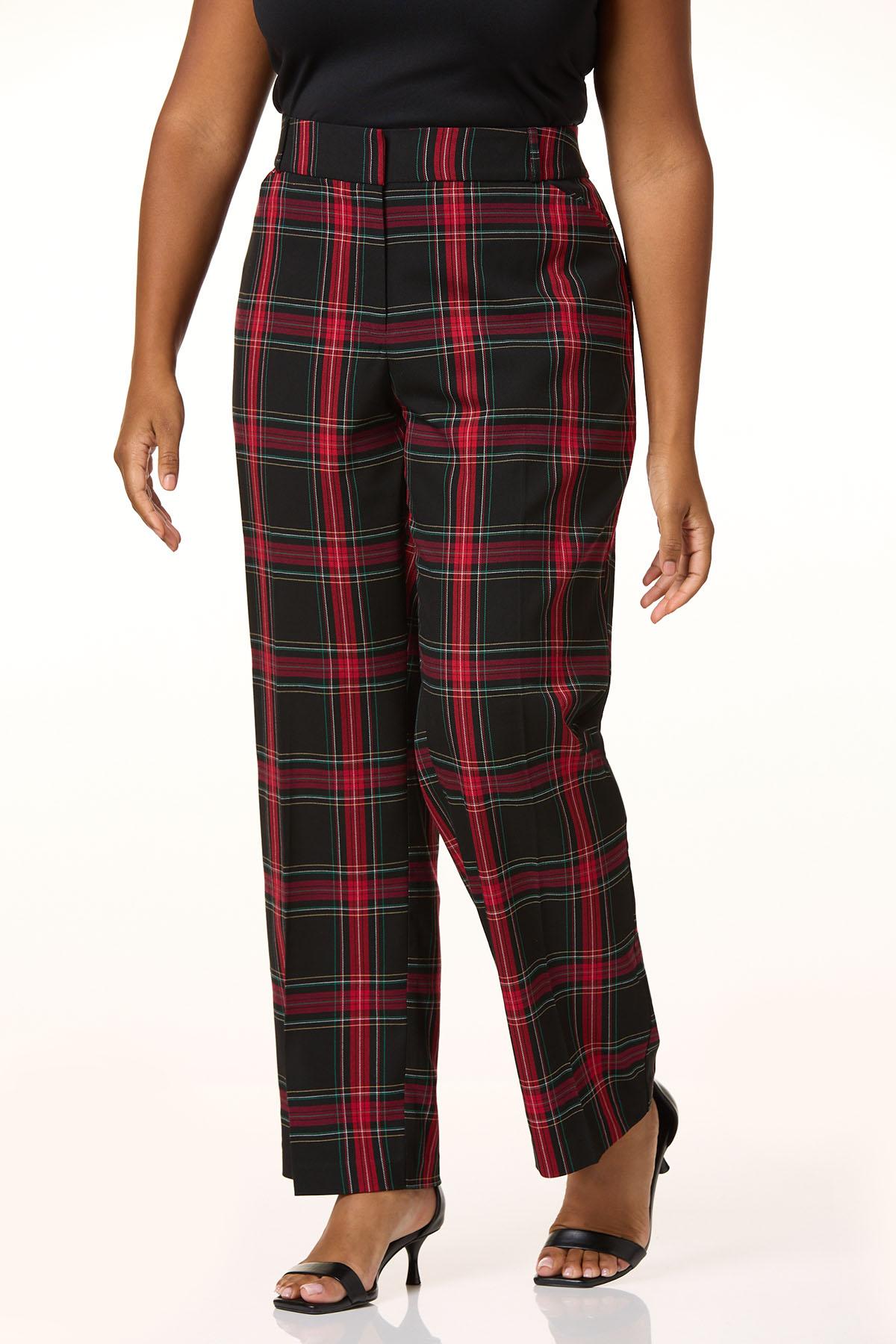 Cato Fashions | Cato Plus Size Red Plaid Trousers