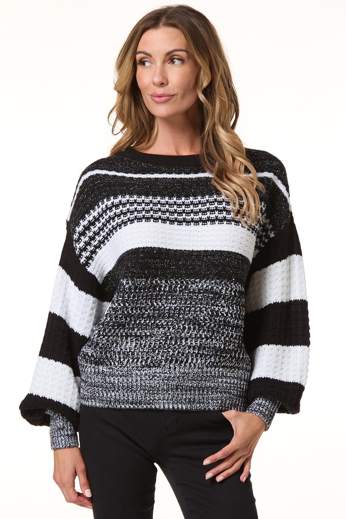 Cato Fashions | Cato Stripe Subtle Sequin Sweater