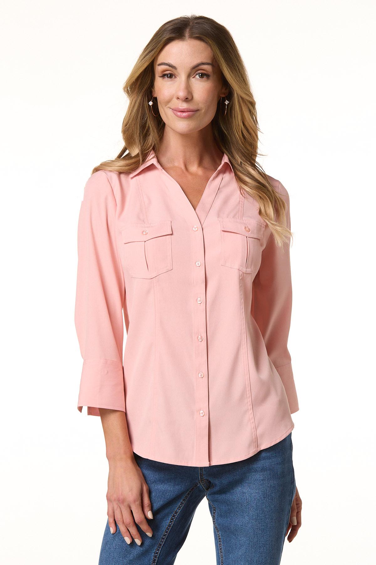 Cato Fashions | Cato Solid Stretch Button Down Shirt