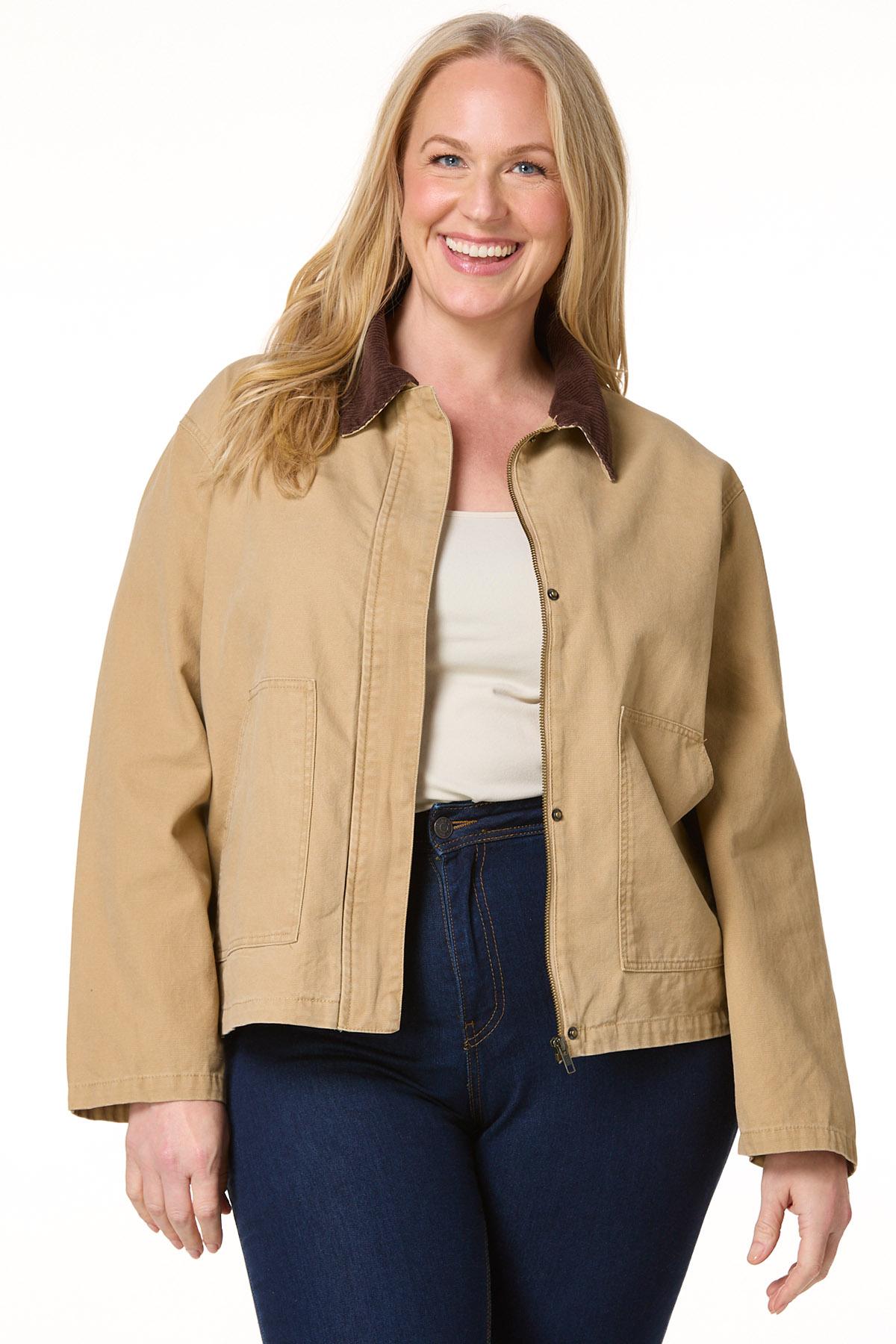 Cato Fashions Cato Plus Size Corduroy Collar Jacket