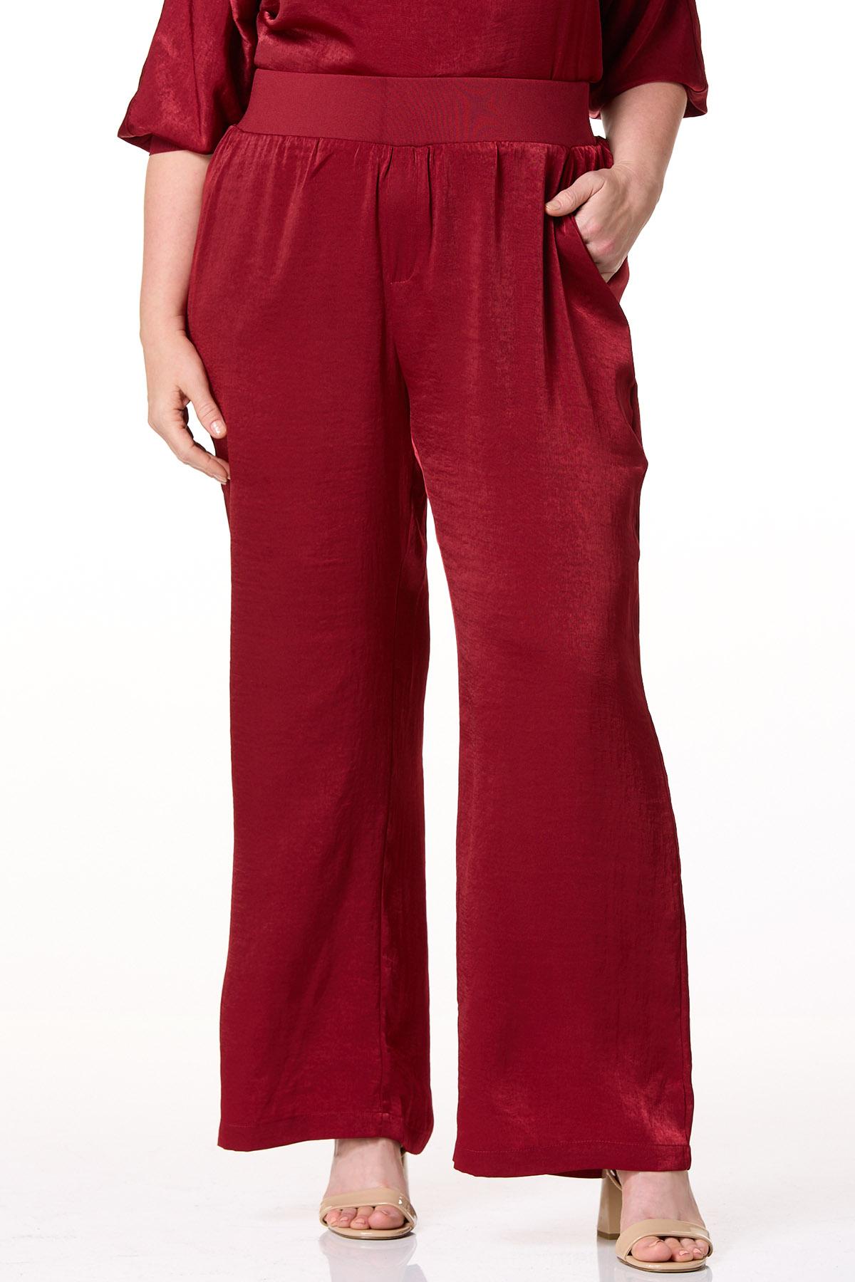 Cato Fashions | Cato Plus Size Red Satin Pants