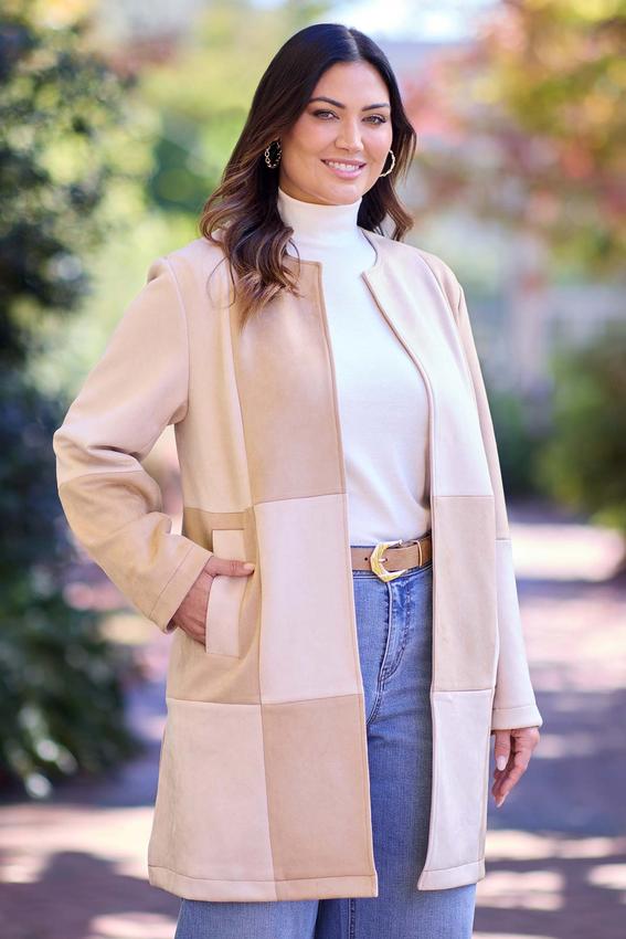 Cato Fashions | Cato Plus Size Colorblock Faux Suede Topper