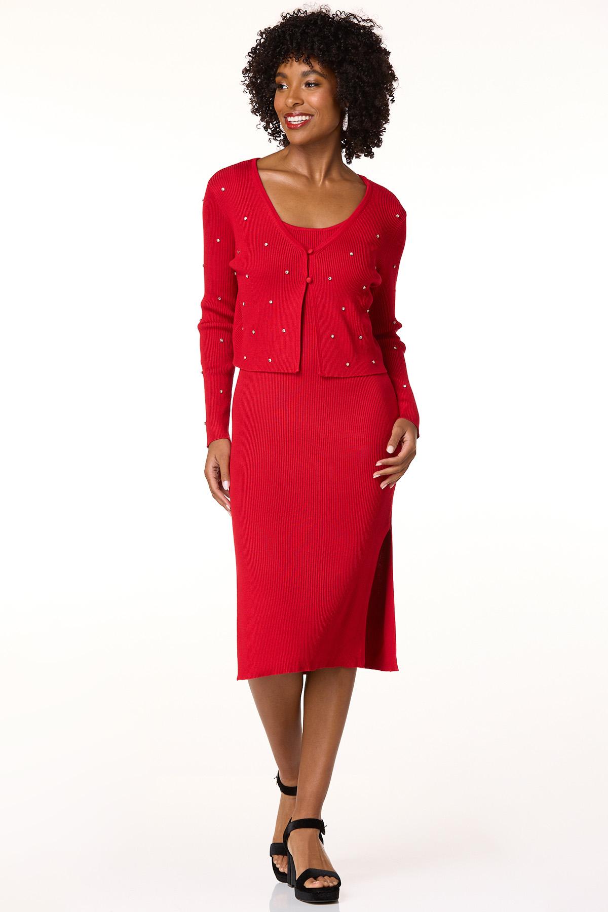 Cato Fashions Cato Ribbed Cardigan Sweater Dress