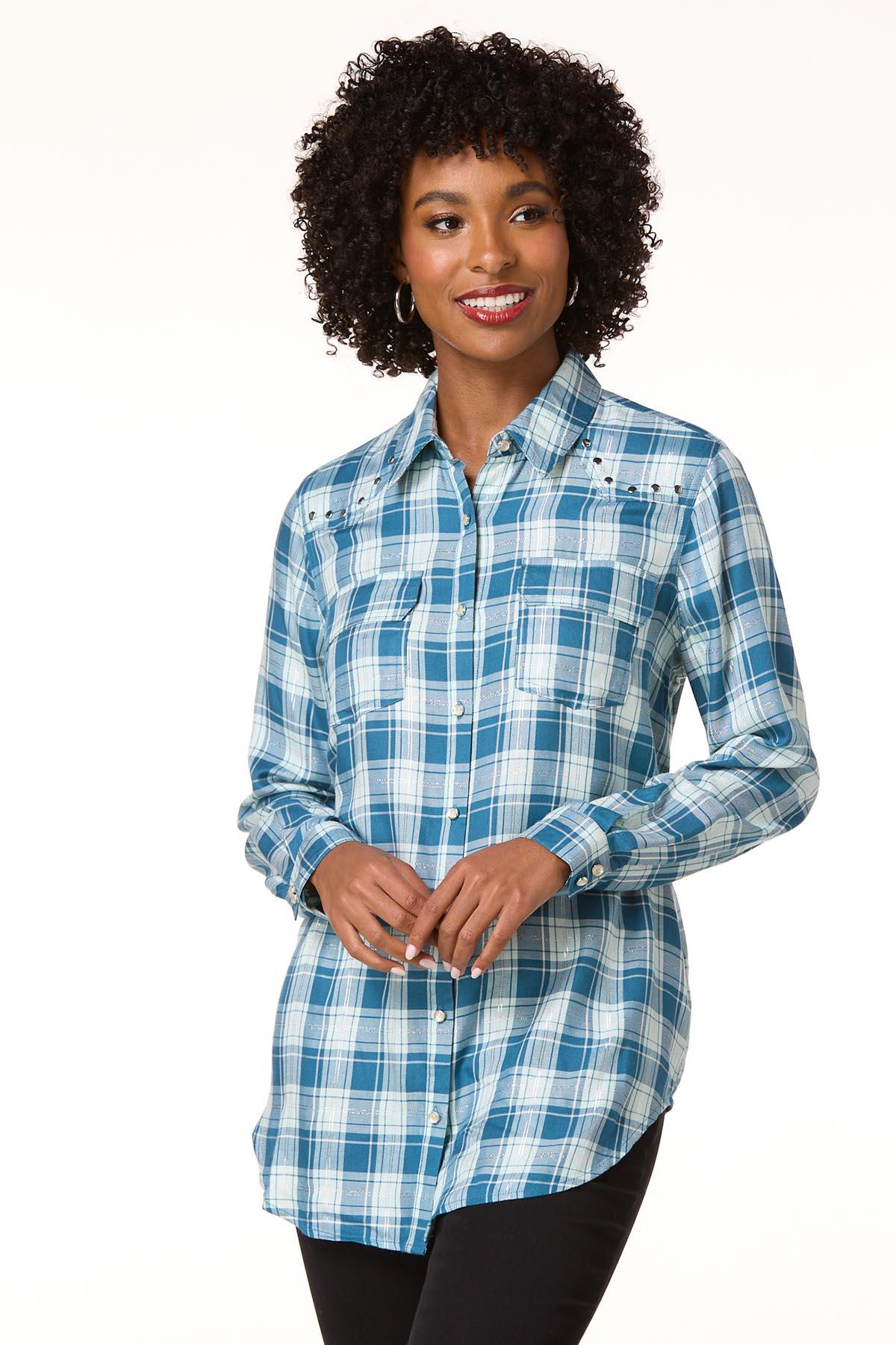 Cato Fashions | Cato Plaid Stud Embellished Shirt