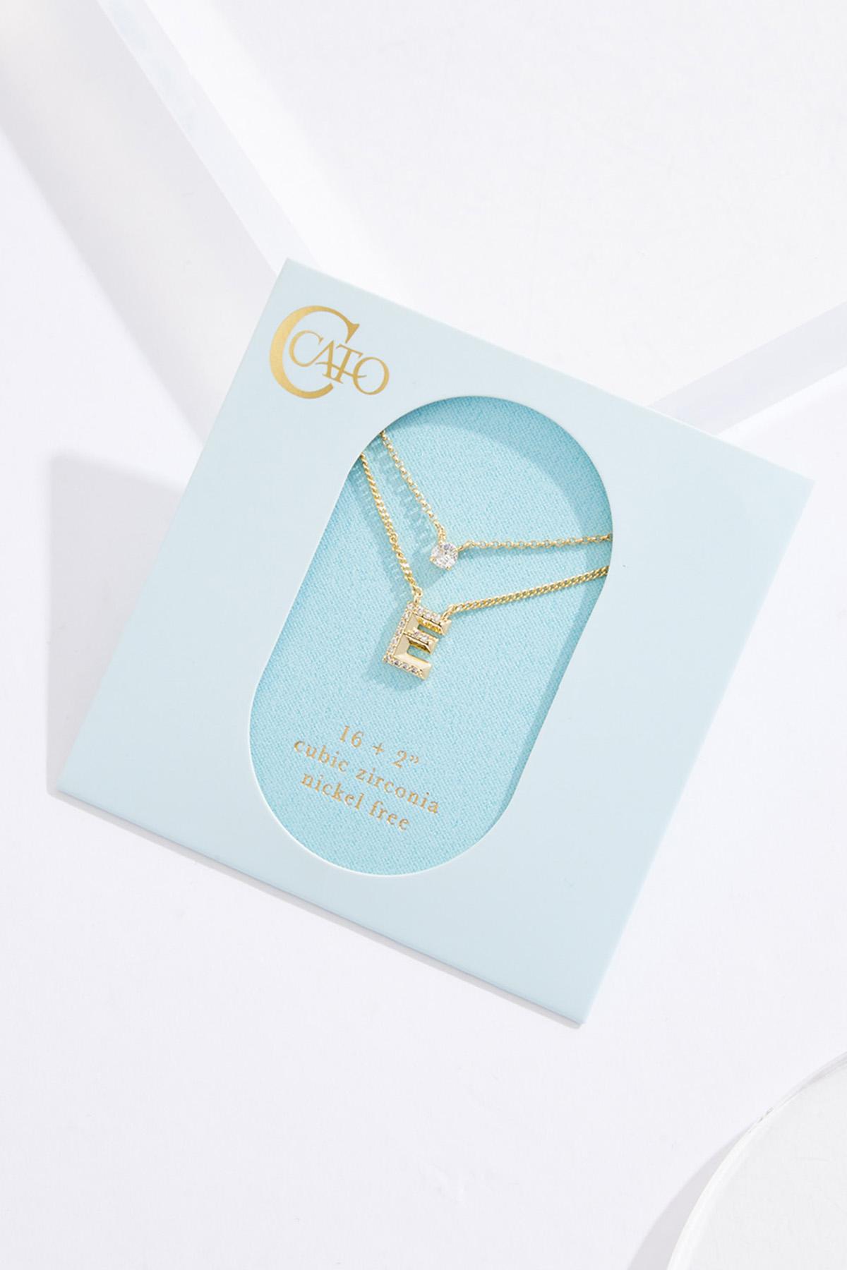 Cato Fashions | Cato E Layered Initial Necklace
