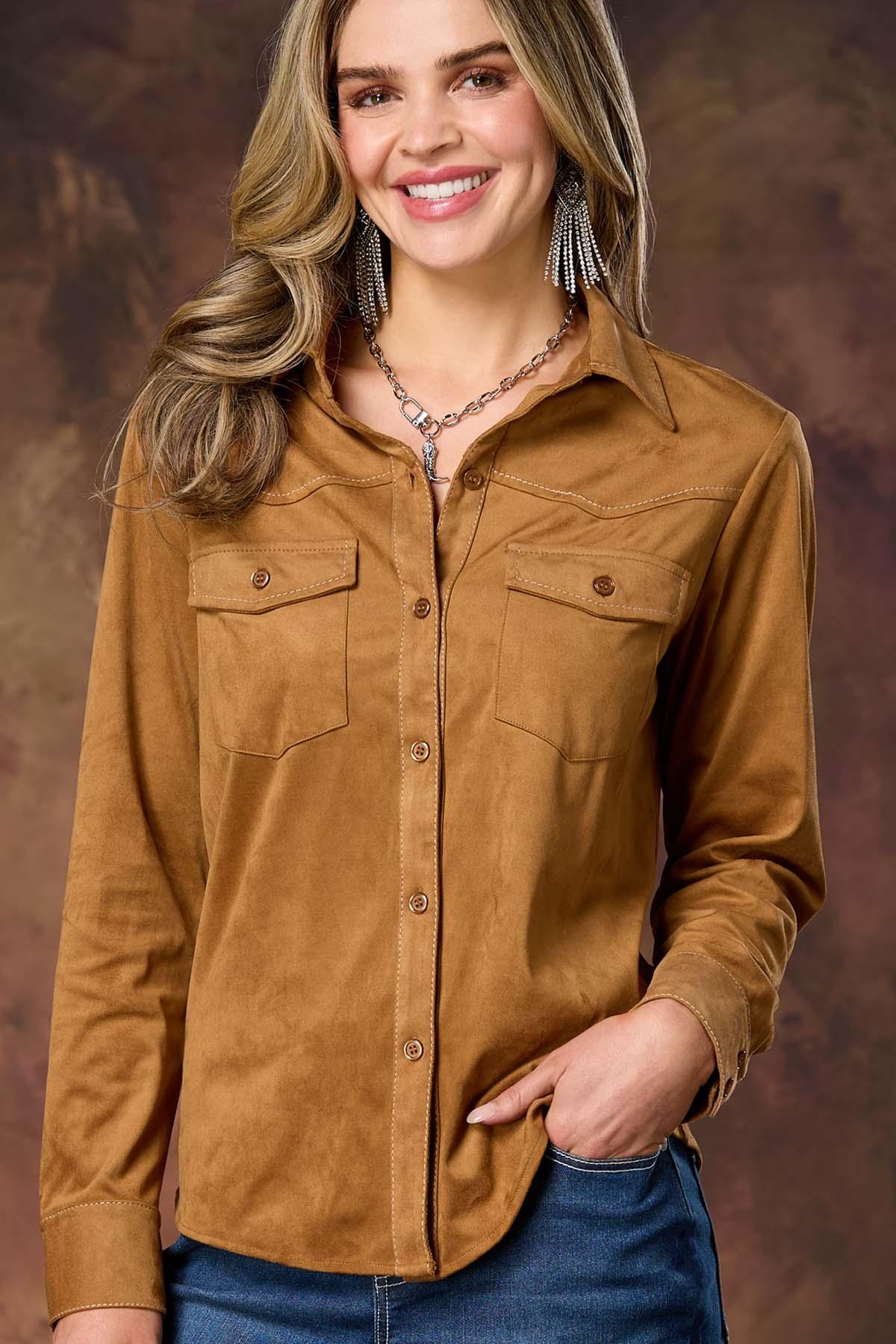 Cato Fashions | Cato Rodeo Suede Button Down Shirt