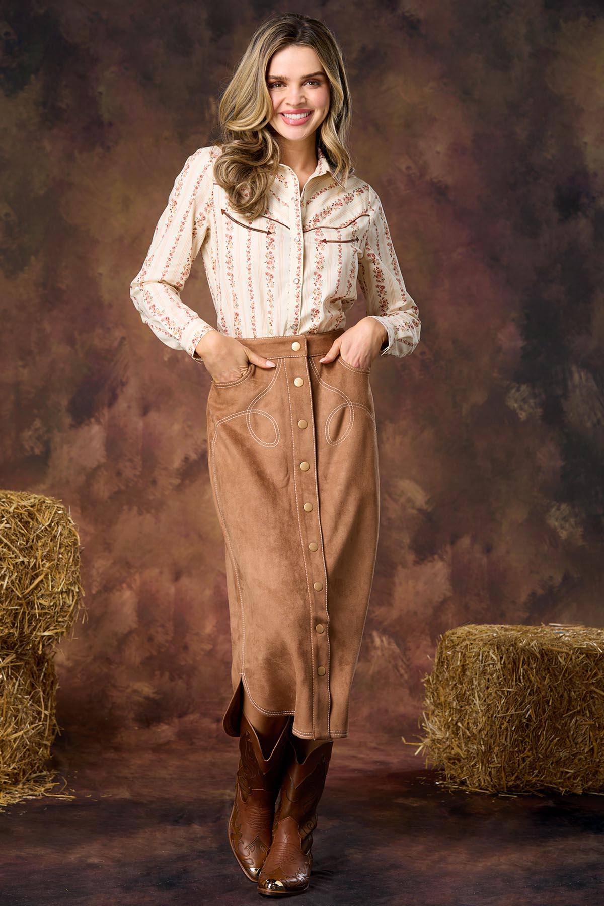 Cato Fashions | Cato Rodeo Faux Suede Skirt
