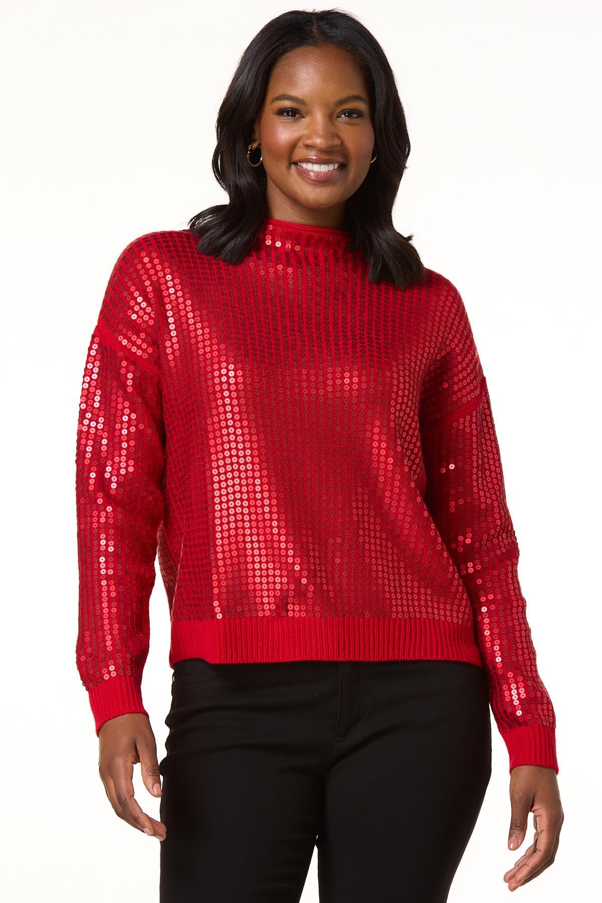 Cato Fashions | Cato All Over Matte Sequin Embellished Sweater
