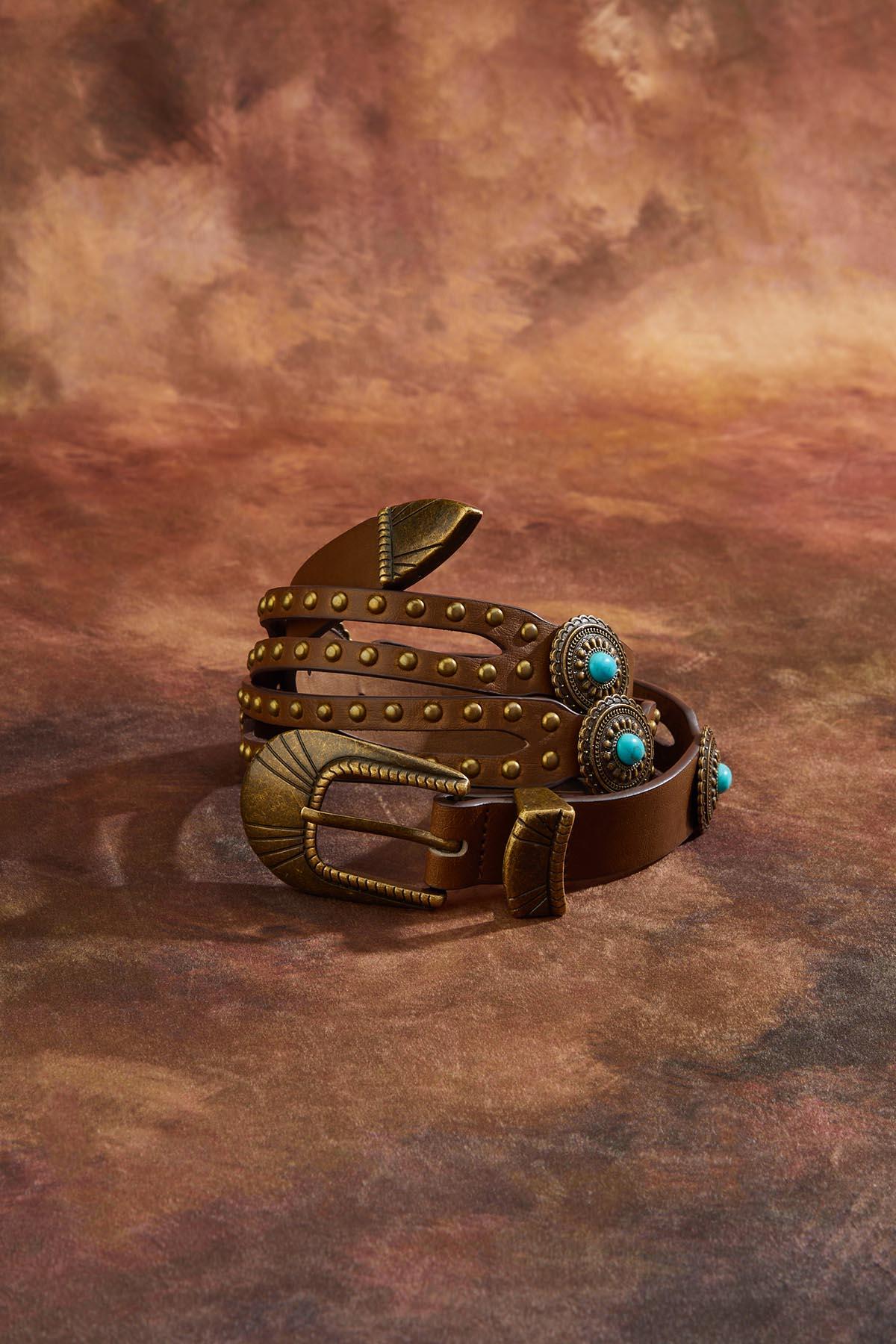 Cato Fashions | Cato Rodeo Western Studded Turquoise Belt