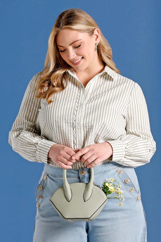 Cato Fashions | Cato Plus Size Stripe Ric Rac Trim Shirt display picture 2