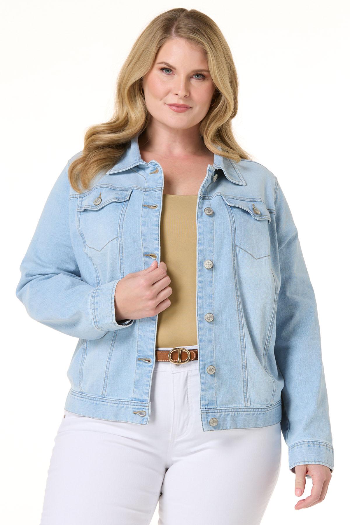 Plus Size Spring Denim Trucker Jacket