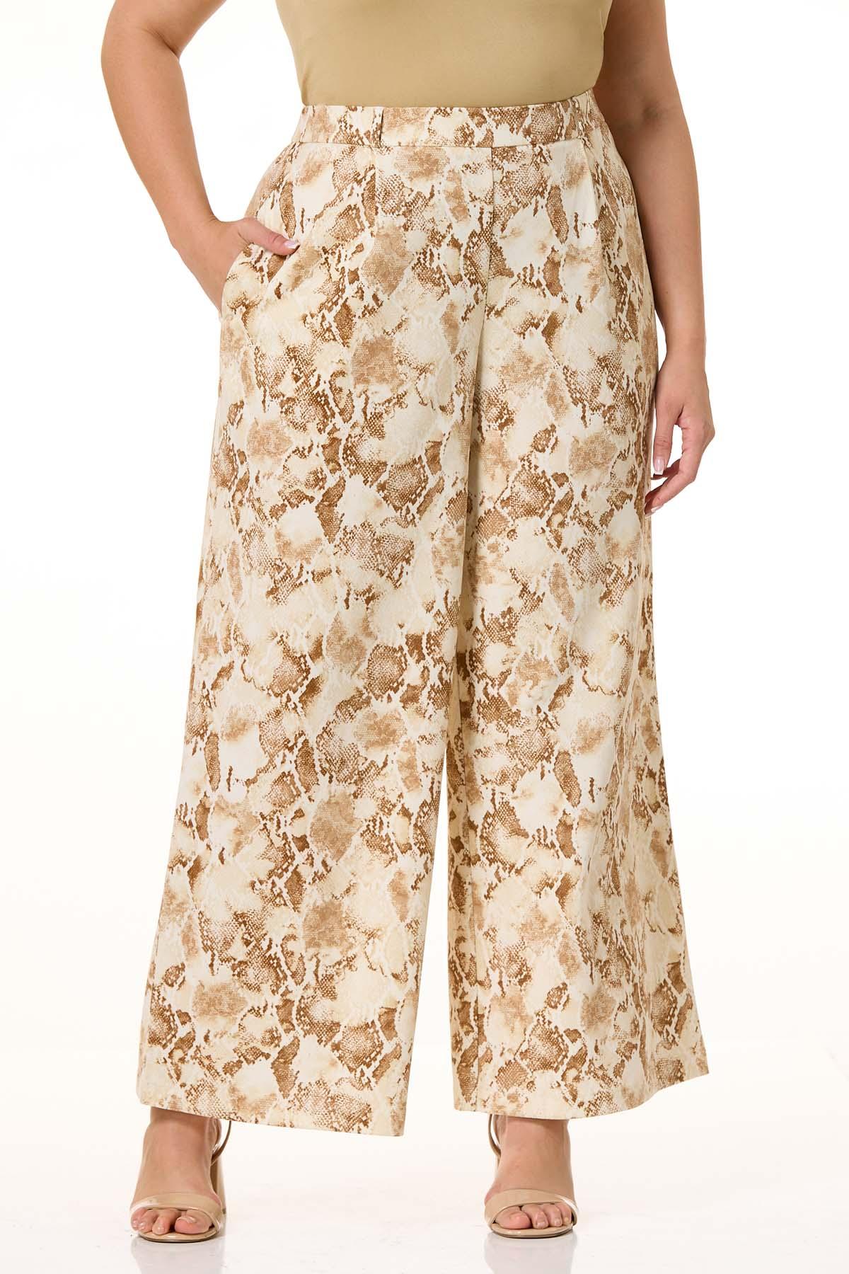 Pantalon Large Femme Paige - Imprimé Python Et Léopard, Taille XL Plus, Stretch Fluide - Neuf Avec étiquettes