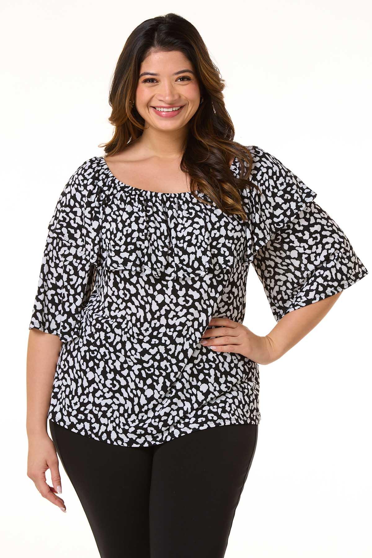 CATORCE（カトルセ）ノースリーブカットソーSize0 Cato Fashions | Cato Plus Size Spotted Convertible Sleeve Top