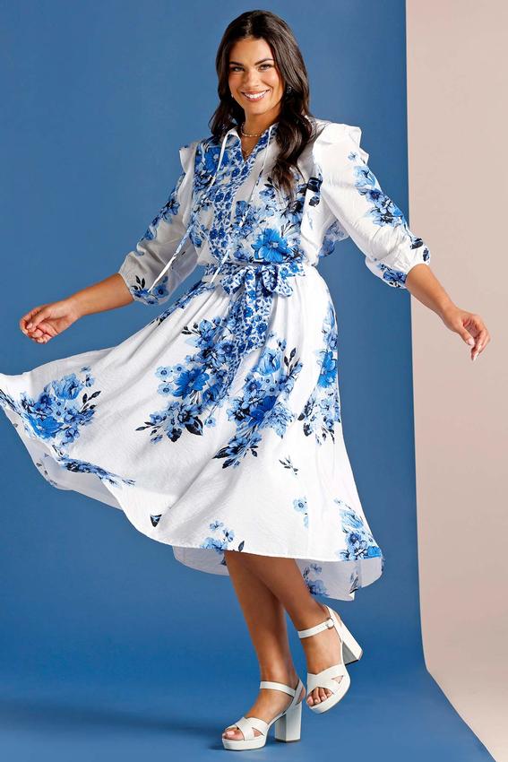 blue and white plus dress Adrianna Papell Plus Size Strapless Floral Embellished Dupioni Long Dress, Womens, 16W, Ivory/Blue