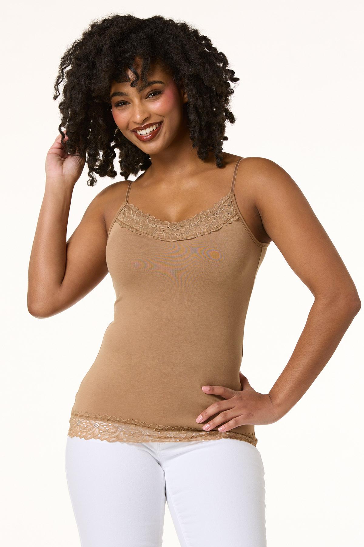 Cato Fashions | Cato Solid Lace Trim Cami