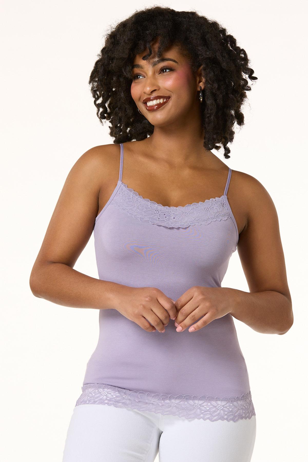 Cato Fashions | Cato Solid Lace Trim Cami