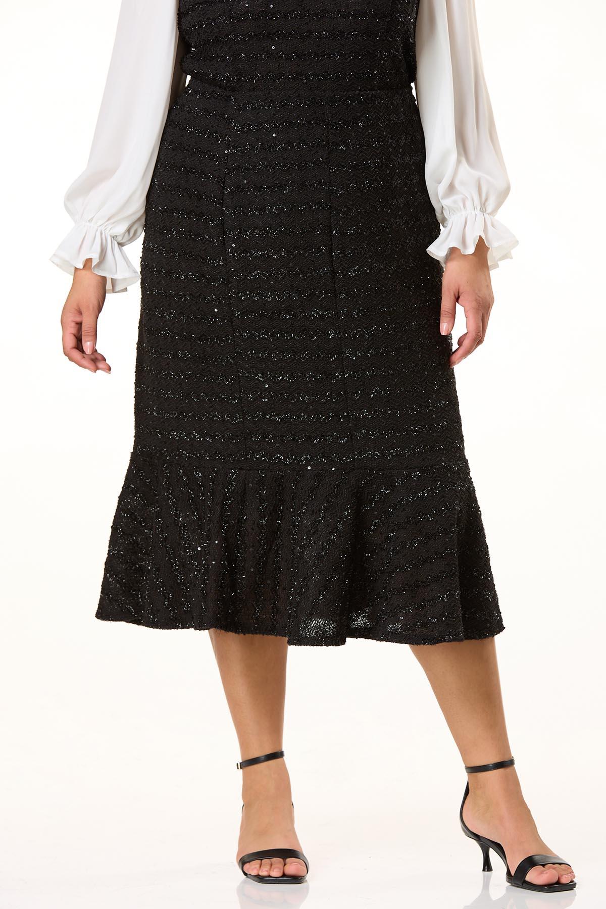 Cato Fashions | Cato Plus Size Shimmer Tweed Flounced Skirt