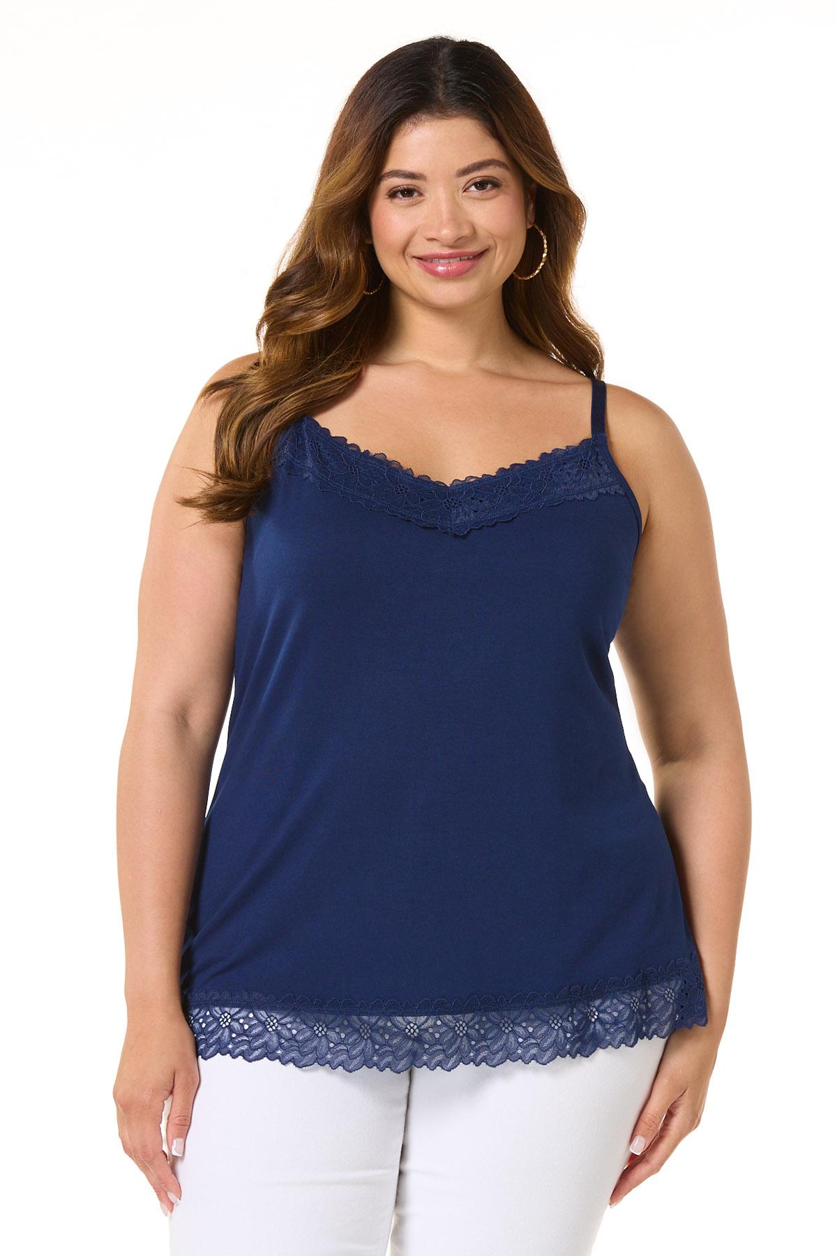 Cato Fashions | Cato Plus Size Solid Lace Trim Cami
