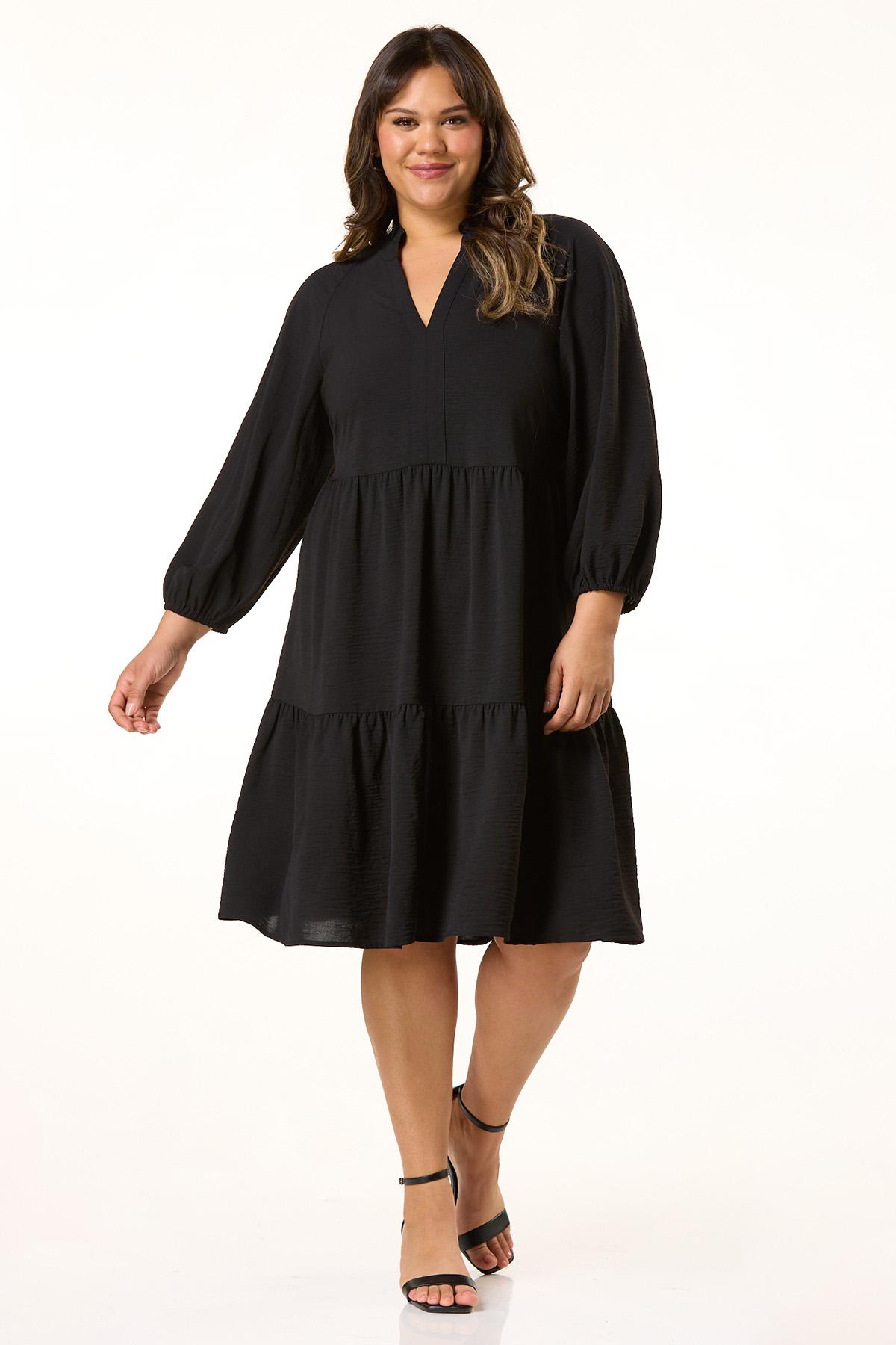 blue dress for baby girl Berenice Plus Size Evening Gown in Black main image 0