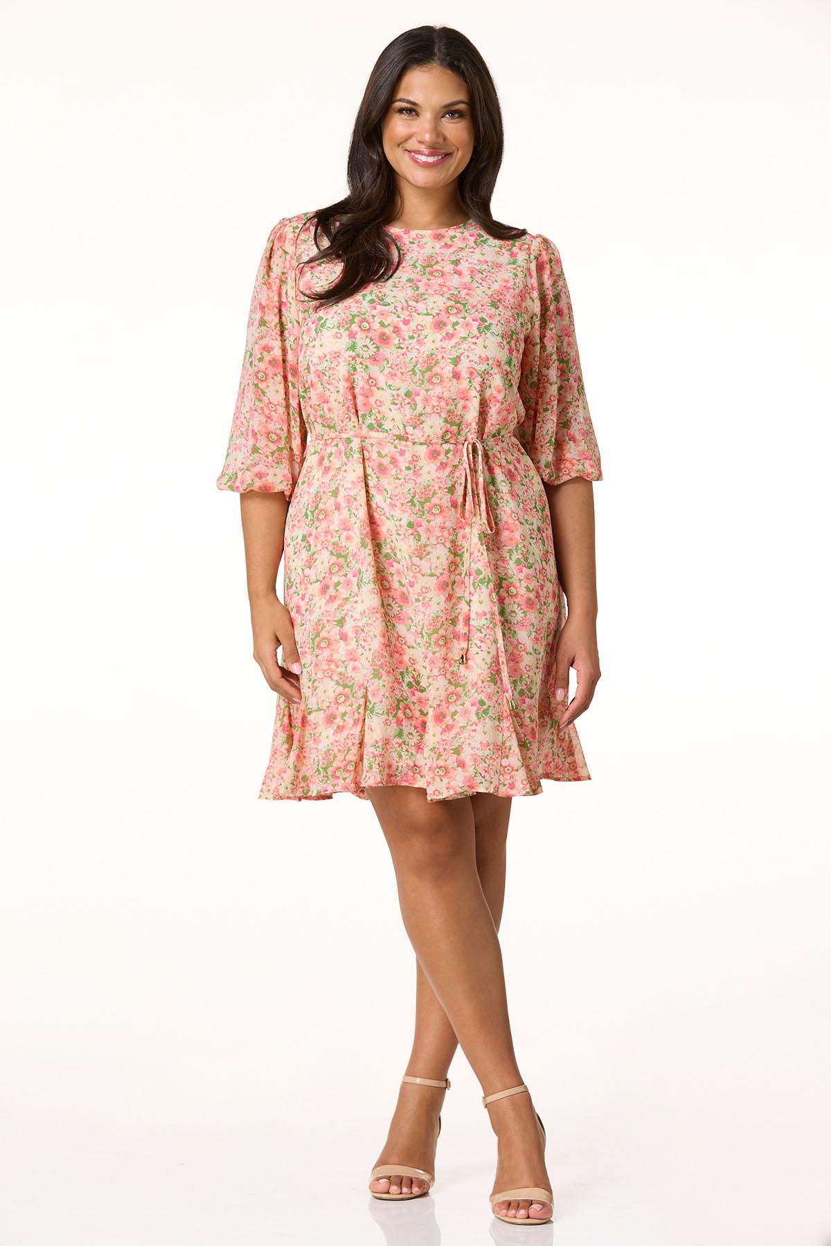 Cato Fashions | Cato Plus Size Pink Petal Tie Waist Dress