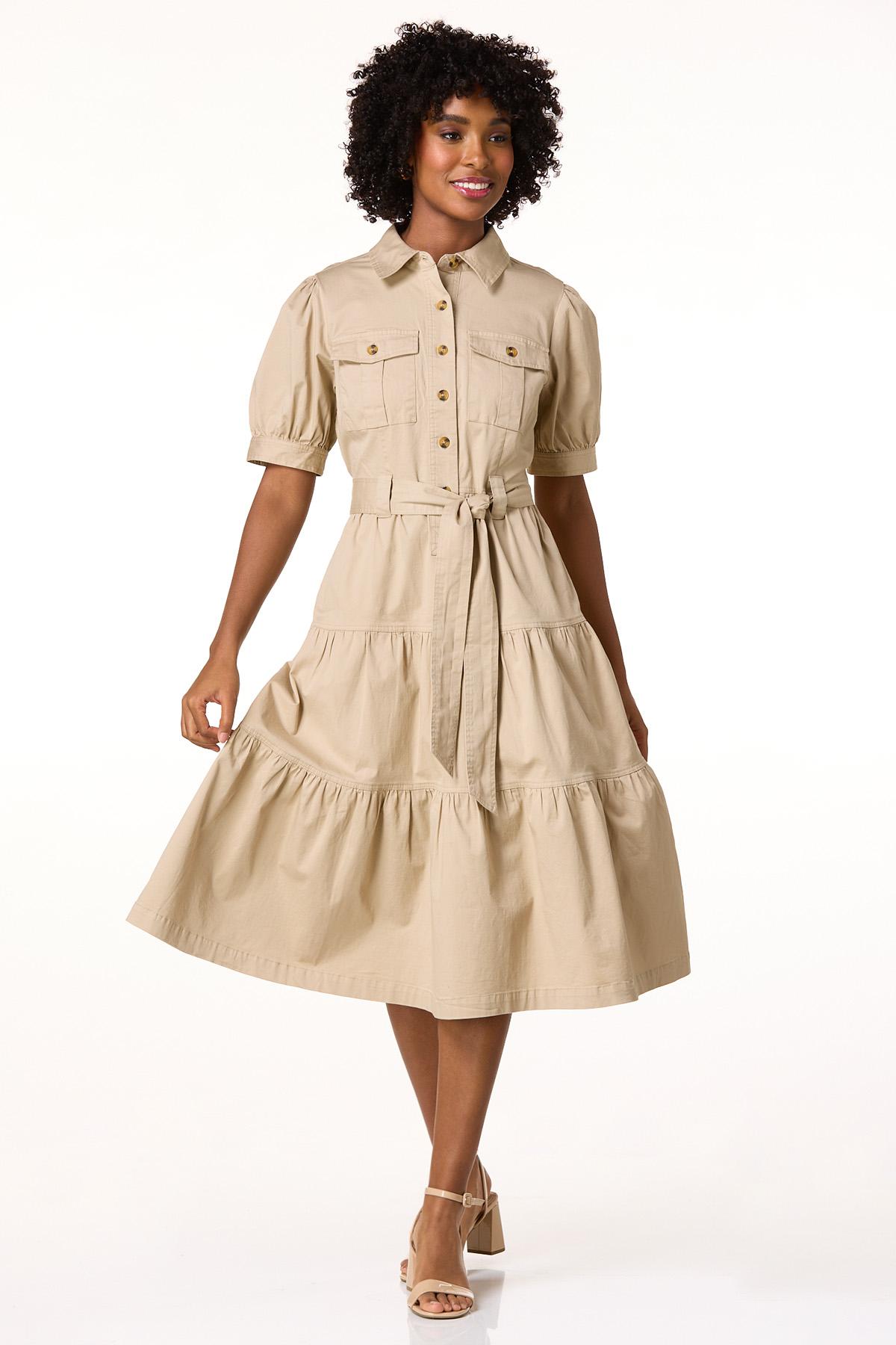Cato Fashions | Cato Twill Tie Waist Shirt Dress