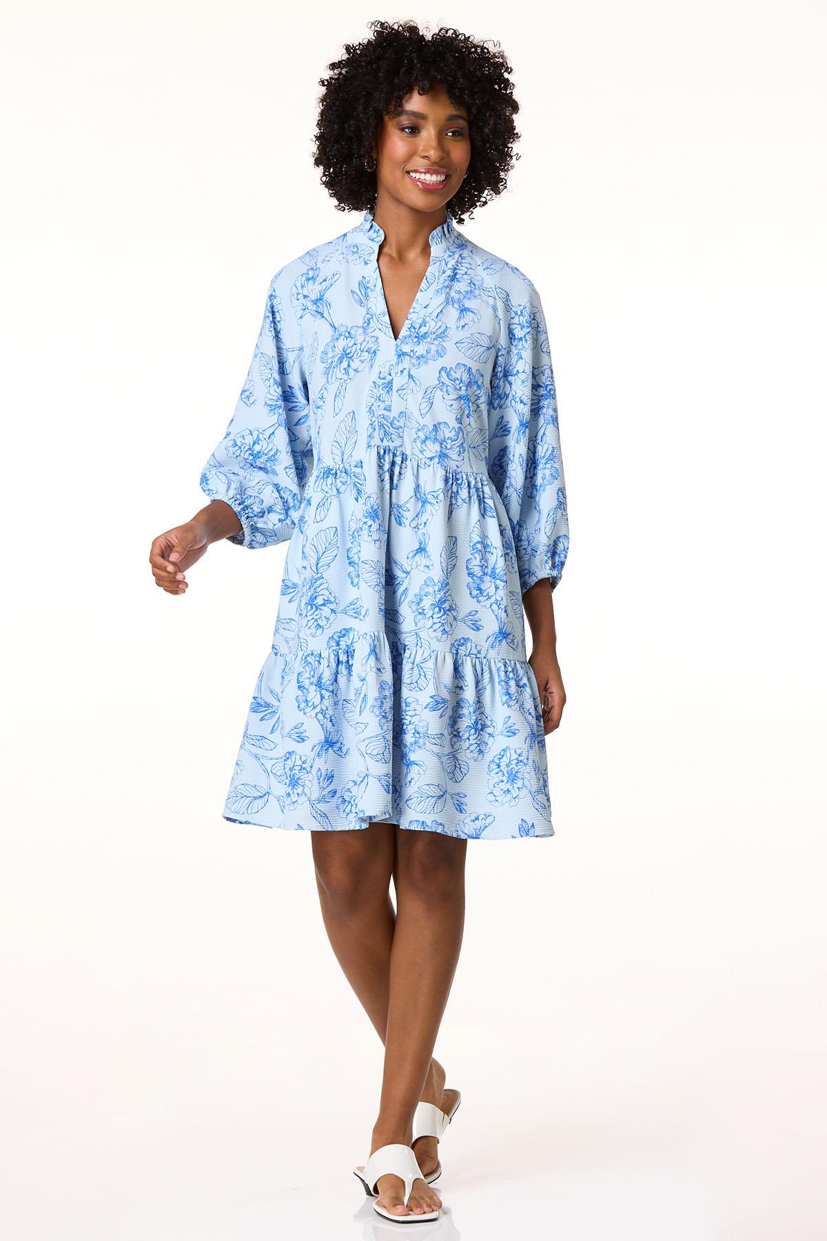 knee length dresses for ladies Orchid Floral Flowy Dress – PinkBlush