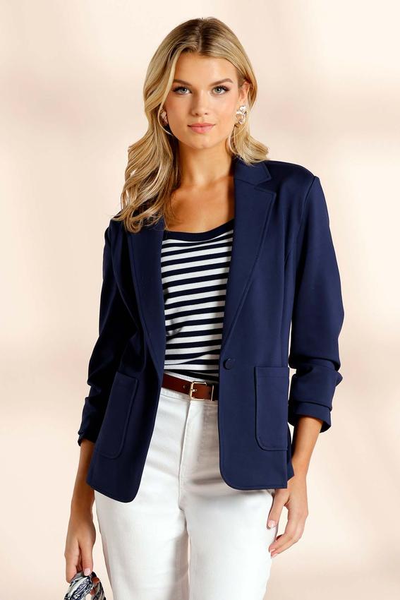 slim fit dress slacks Cato Pleated Twill Pants / JL Navy – J.Lindeberg EU main image 0