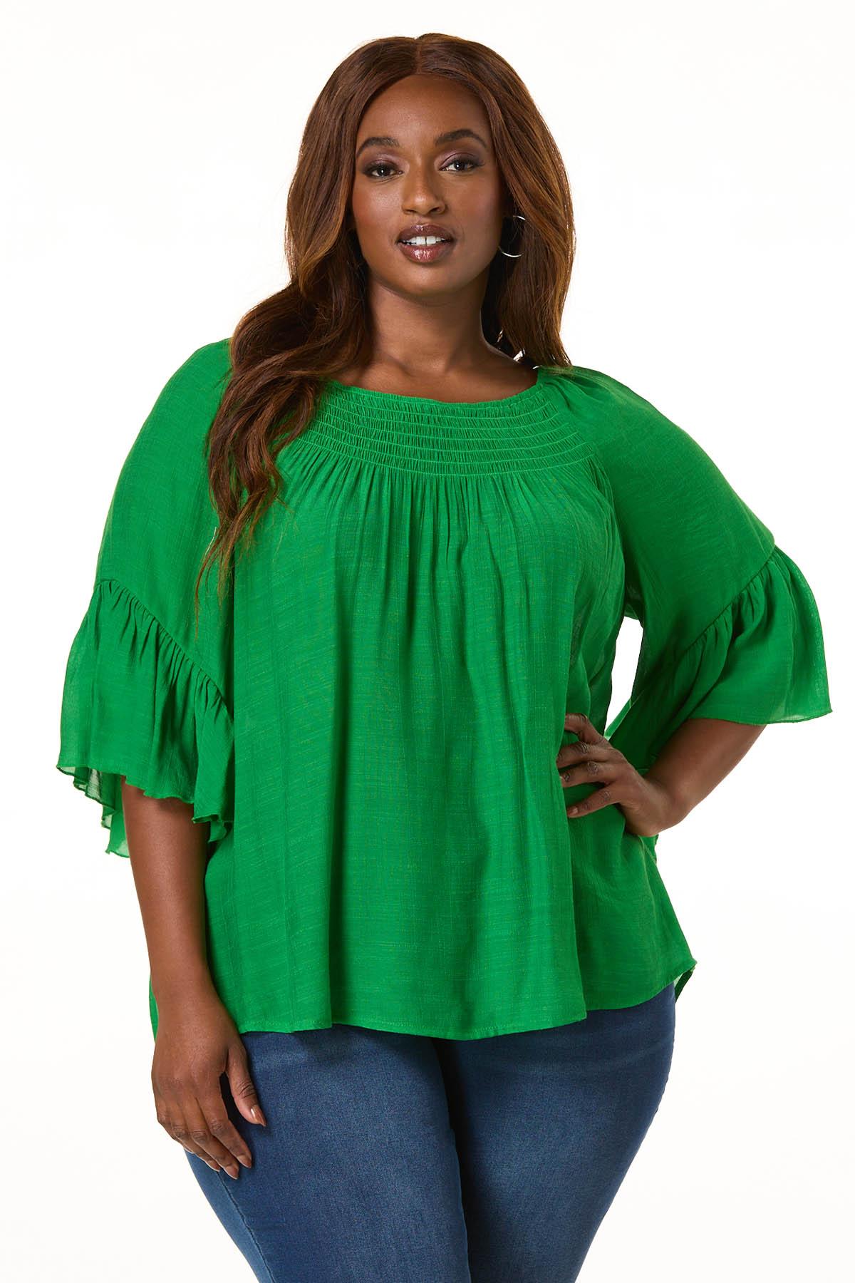 Cato Fashions | Cato Plus Size Smocked Flutter Sleeve Top