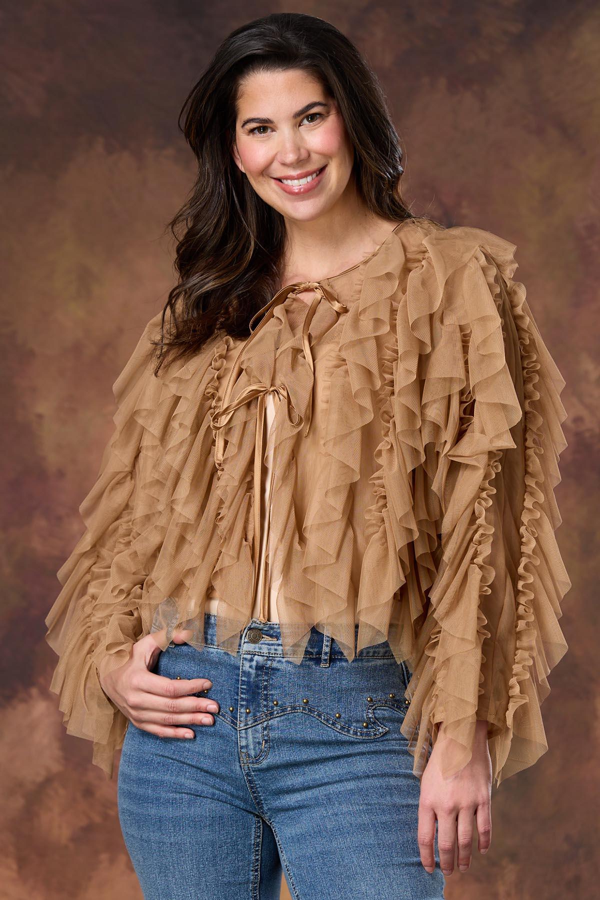 Cato Fashions | Cato Mesh Ruffled Jacket