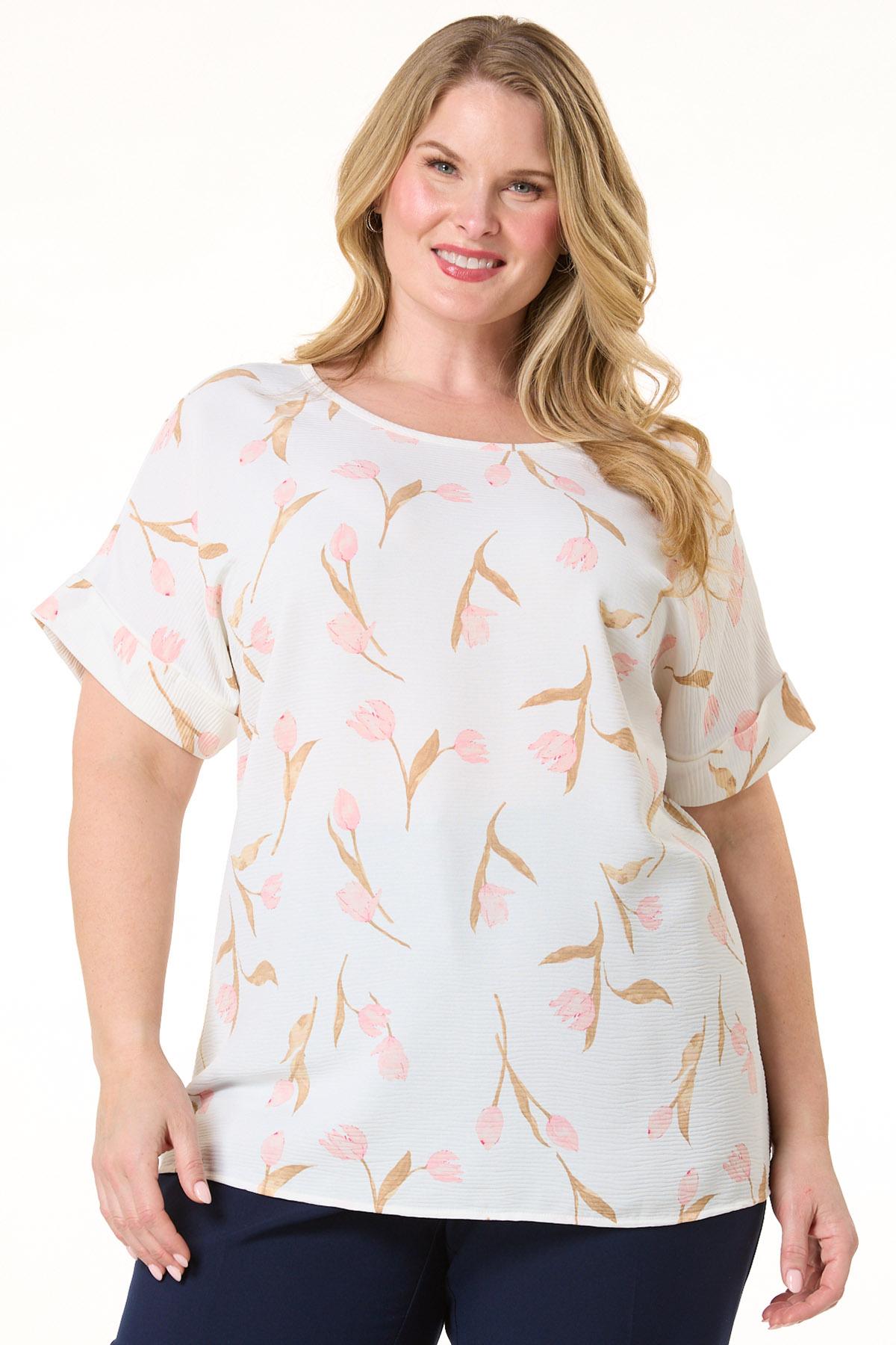 Cato Fashions | Cato Plus Size Tulip Printed Dolman Sleeve Top