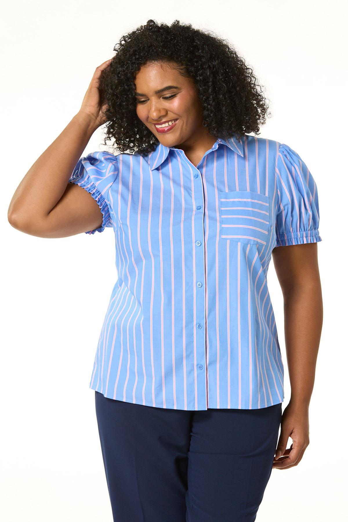 Cato Fashions | Cato Plus Size Stripe Puff Sleeve Shirt