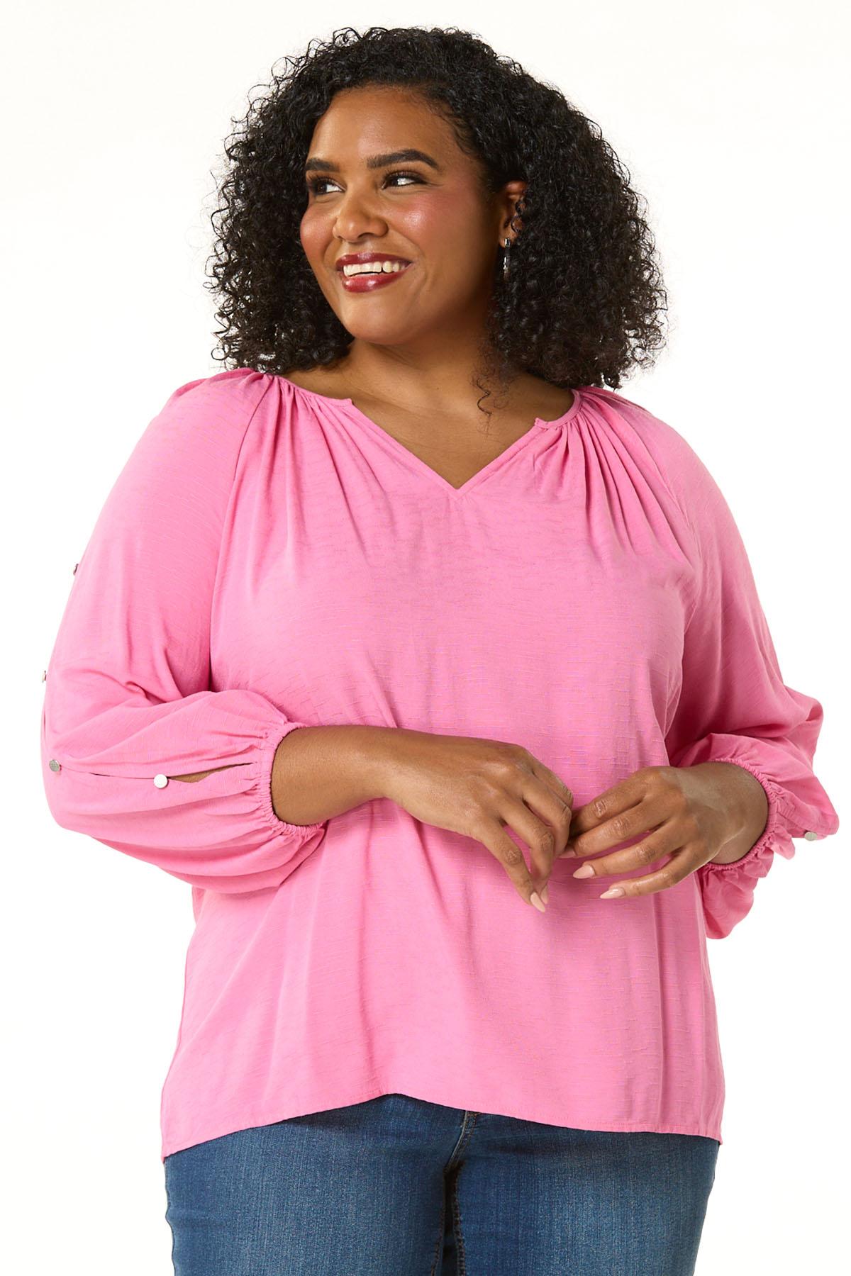 Cato Fashions | Cato Plus Size Textured Cold Shoulder Button