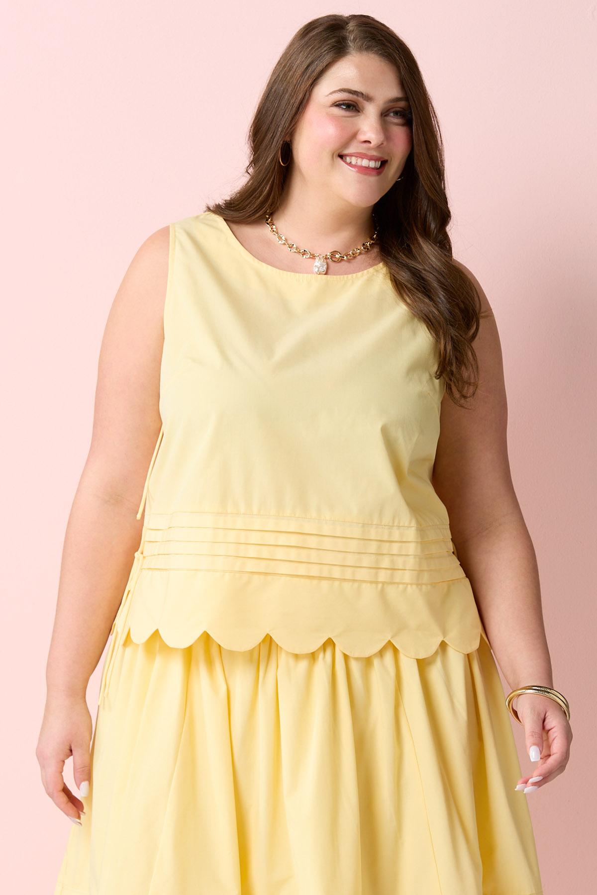 Cato Fashions | Cato Plus Size Gold Scalloped Tank Cato Fashions | Cato Plus Size Gold Scalloped Tank