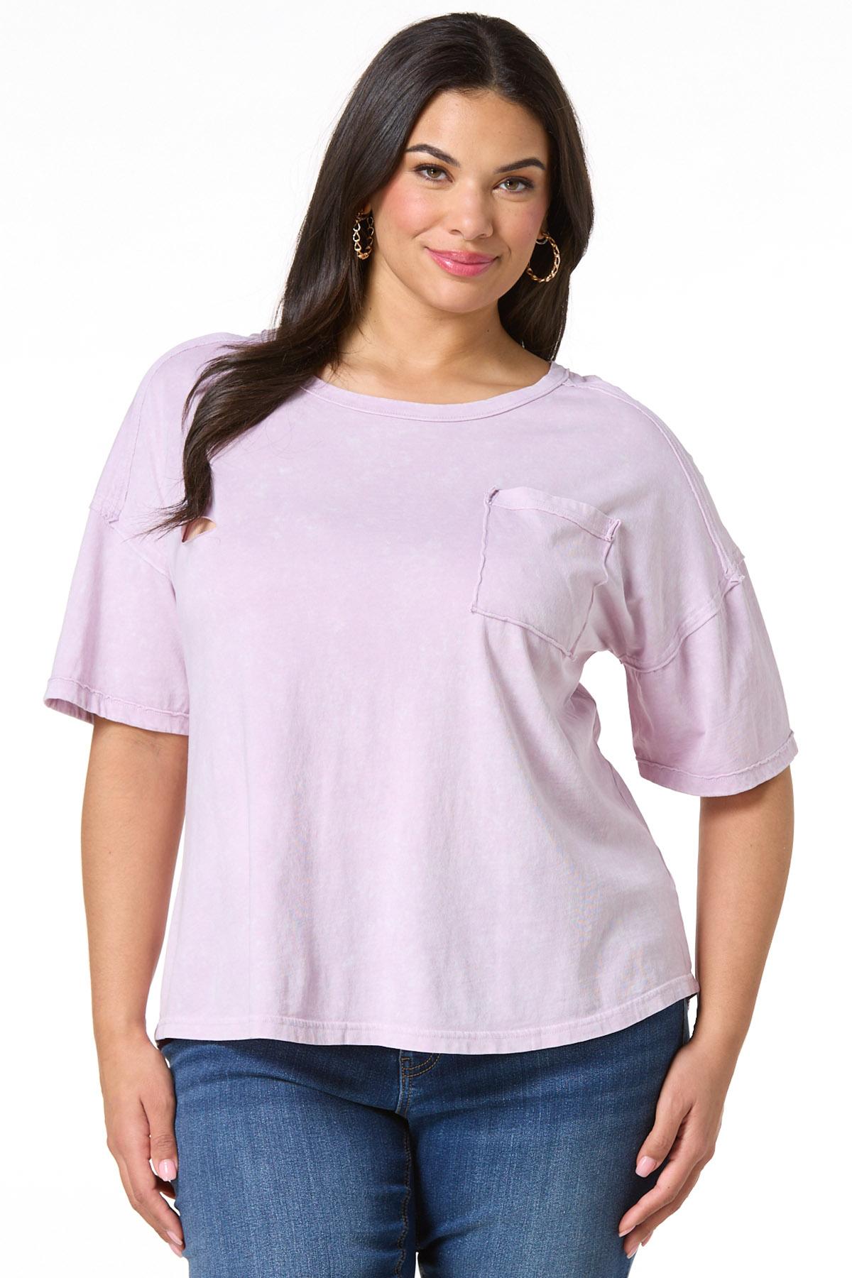 CATORCE トップス Cato Fashions | Cato Plus Size Washed Front Pocket Tee