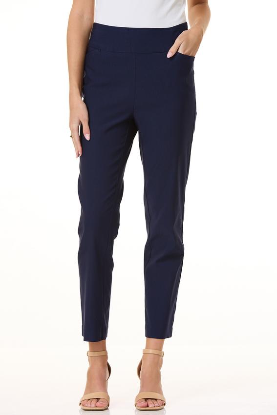 green emerald velvet dress Cato Navy Linen Pants | 3 Lengths main image 0