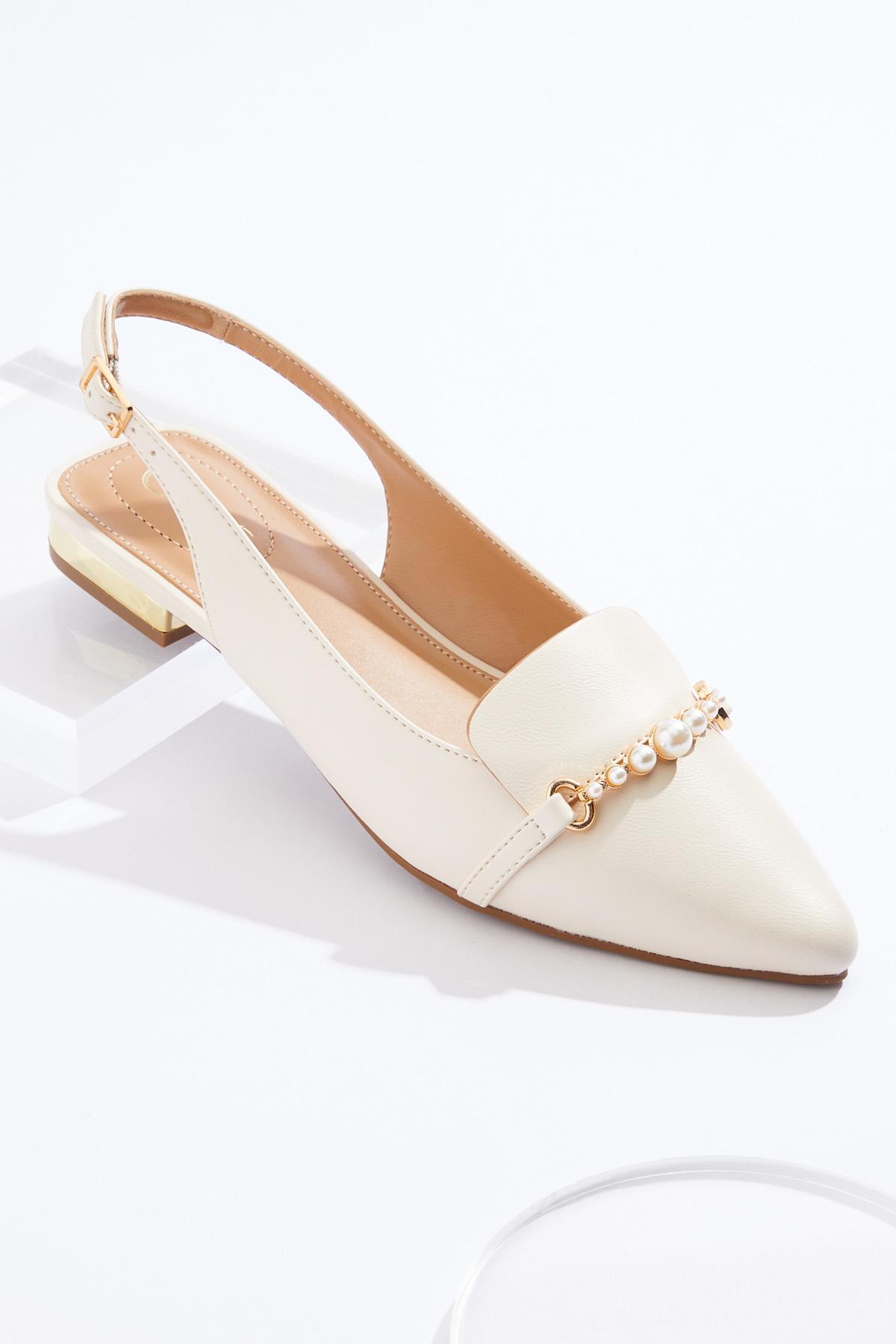 Cato Fashions | Cato Pearl Hardware Slingback Flats