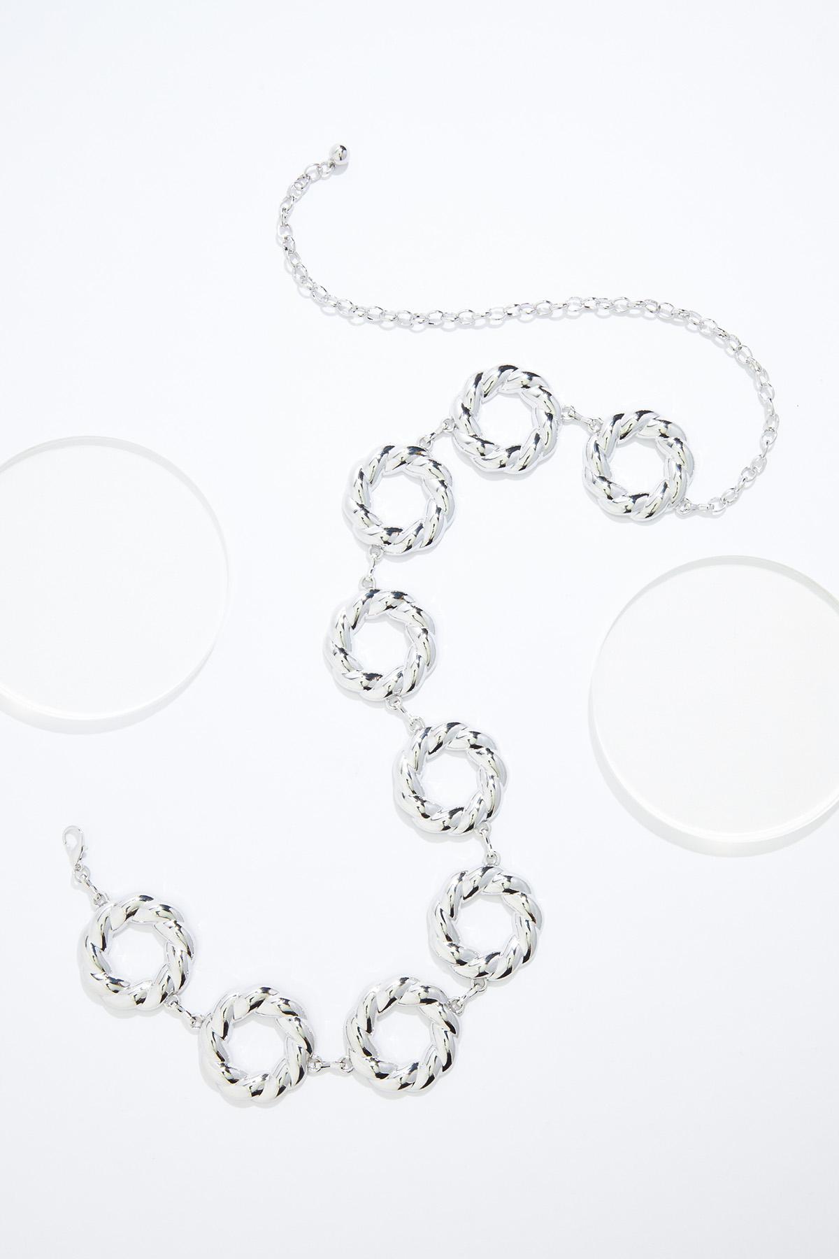 Silver Circle Chain Belt Women main image 4