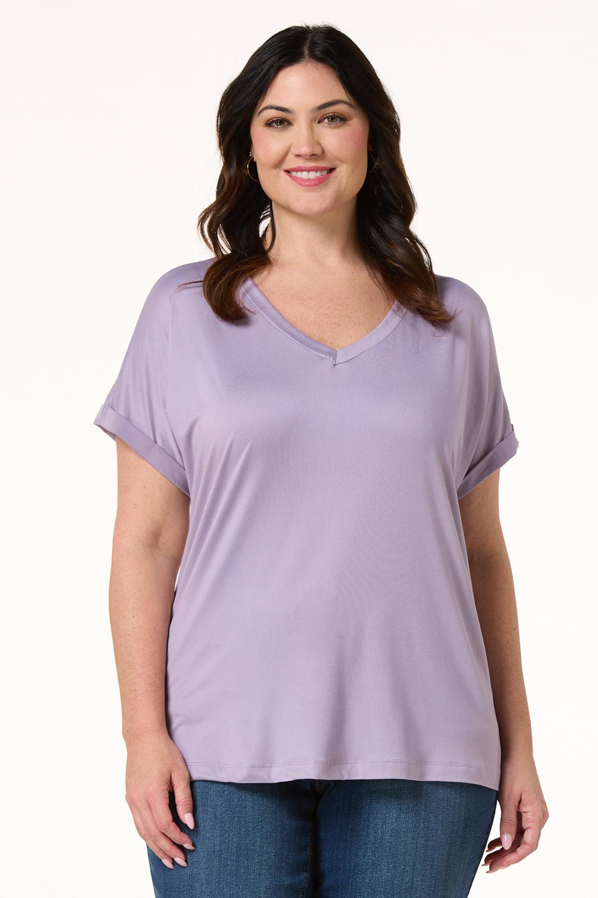 Cato Fashions | Cato Plus Size Solid V-Neck Tee