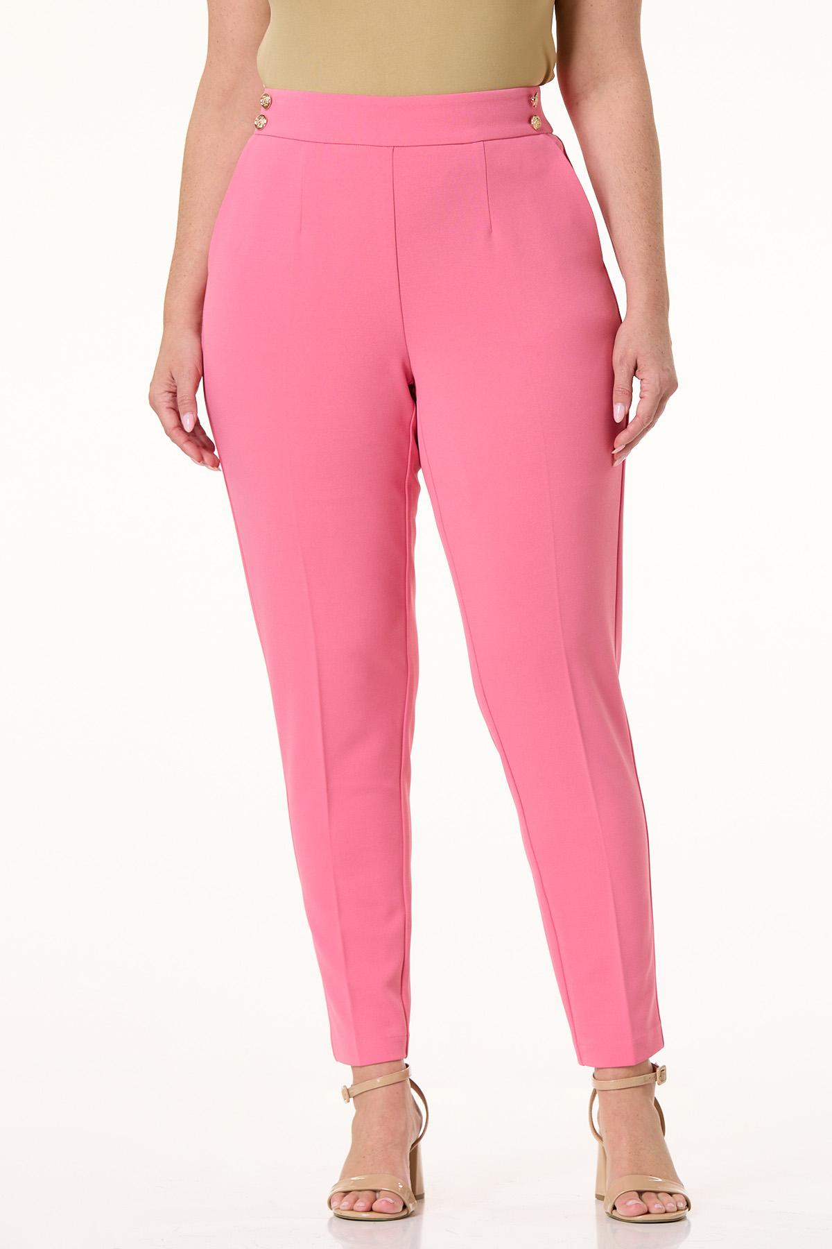 plus size pink dress pants Pink Suit Plus Size Pink Pants Womens Pants Sets Cool Silk Lightweight Plus Size Short Sleeve